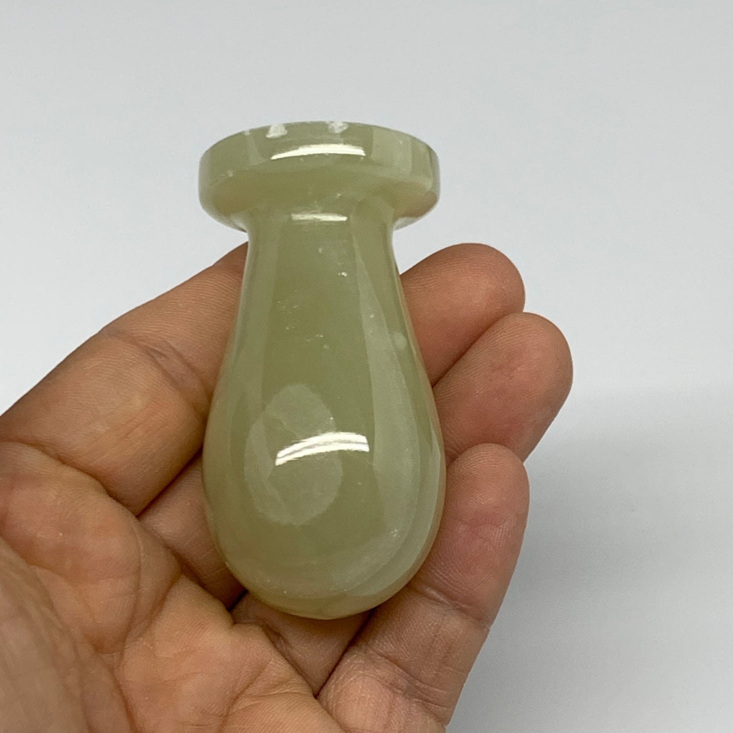 0.7 lbs, 2.2"x2.5", Natural Green Onyx Crystal Pestle and Mortar Handmade, B3259