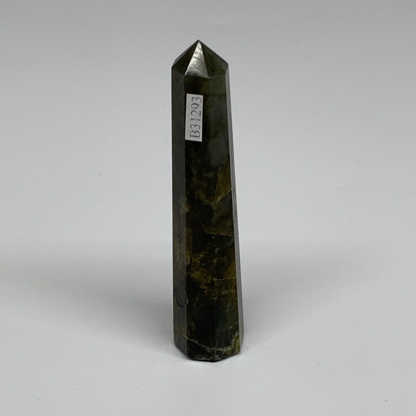 66.5g, 3.9"x0.8", Labradorite Tower Point Crystal @Madagascar, B31293