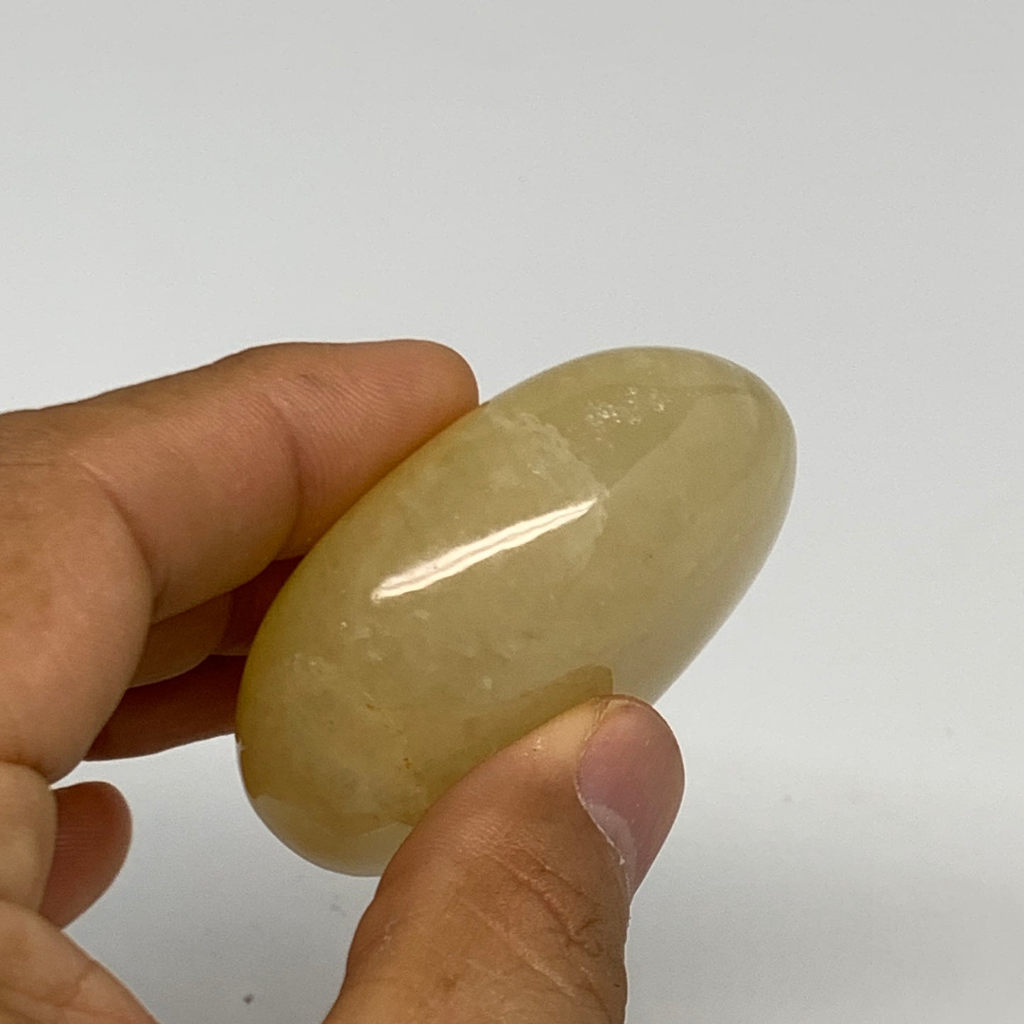 85.1g,2.1"x1.7"x0.9", Yellow Aventurine Palm-Stone Crystal Stone @India,B29732