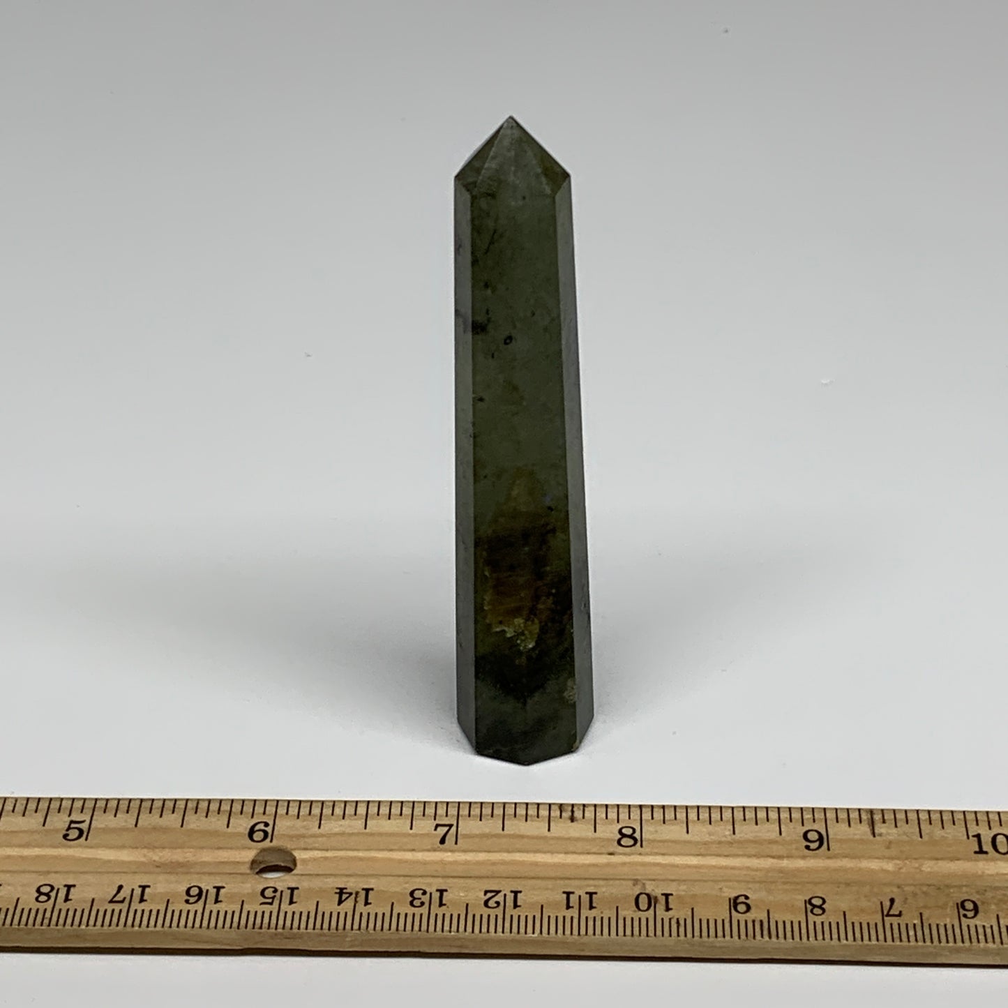 58.19g, 3.9"x0.7", Labradorite Tower Point Crystal @Madagascar, B31294