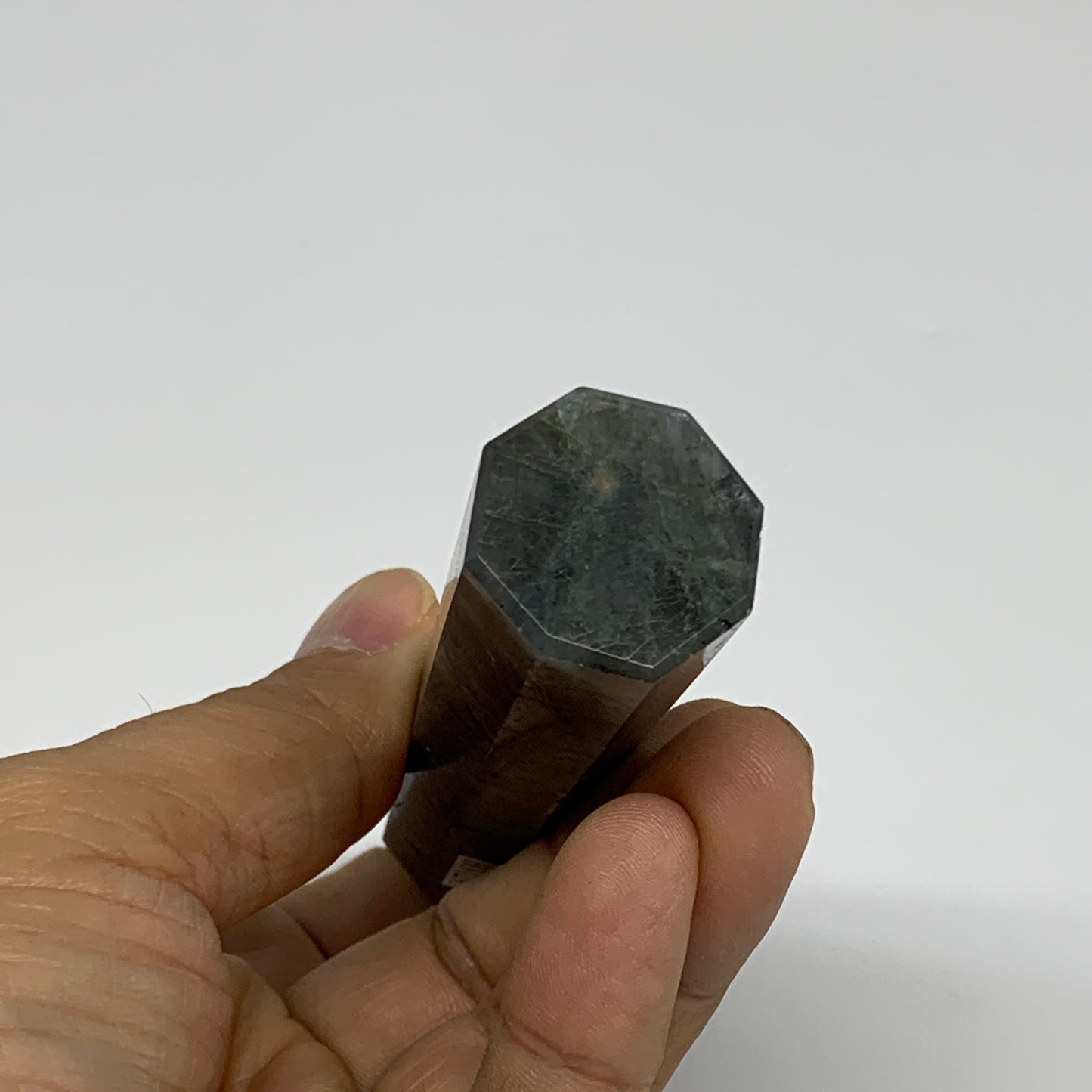 74.1g, 3.9"x0.9", Labradorite Tower Point Crystal @Madagascar, B31295