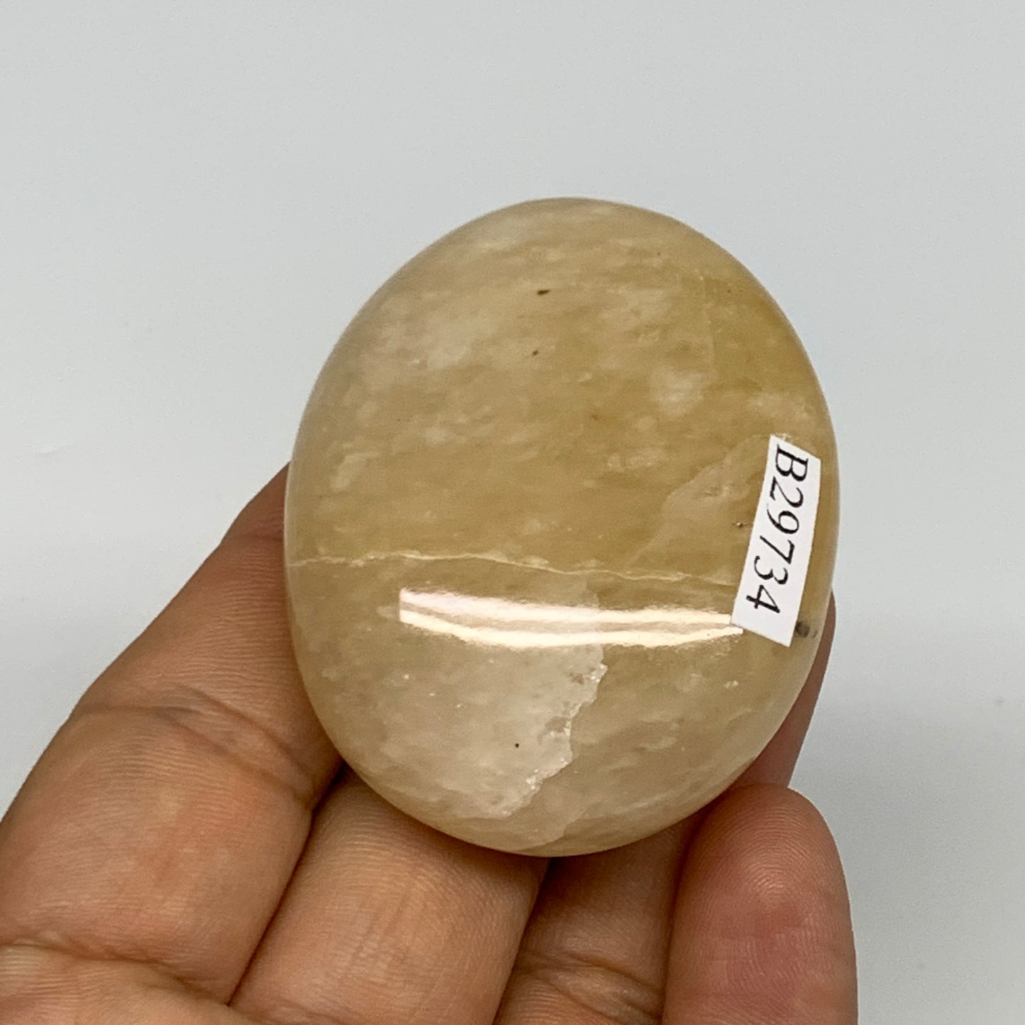 74.3g,2.1"x1.7"x0.9", Yellow Aventurine Palm-Stone Crystal Stone @India,B29734
