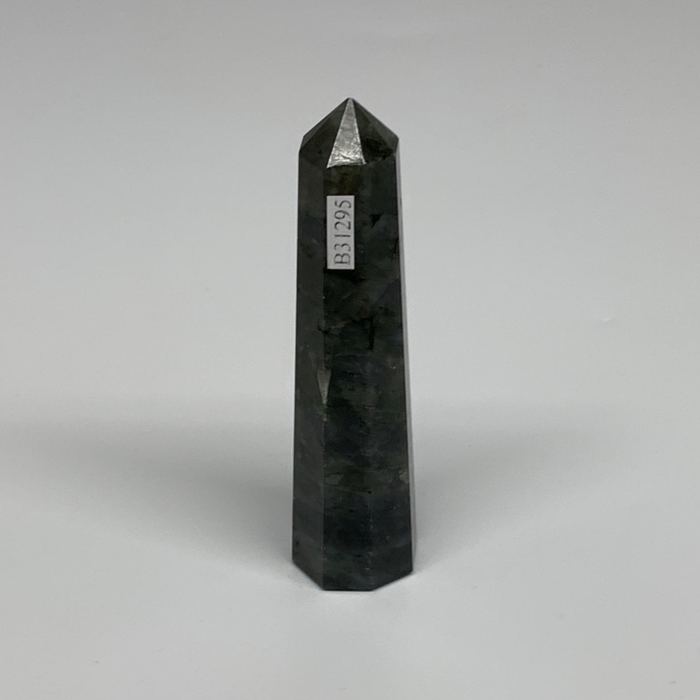 74.1g, 3.9"x0.9", Labradorite Tower Point Crystal @Madagascar, B31295