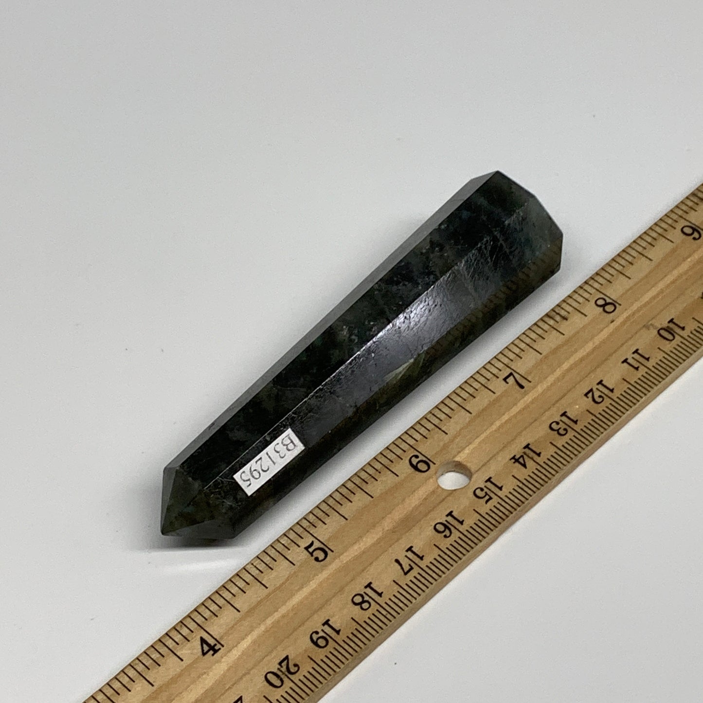 74.1g, 3.9"x0.9", Labradorite Tower Point Crystal @Madagascar, B31295