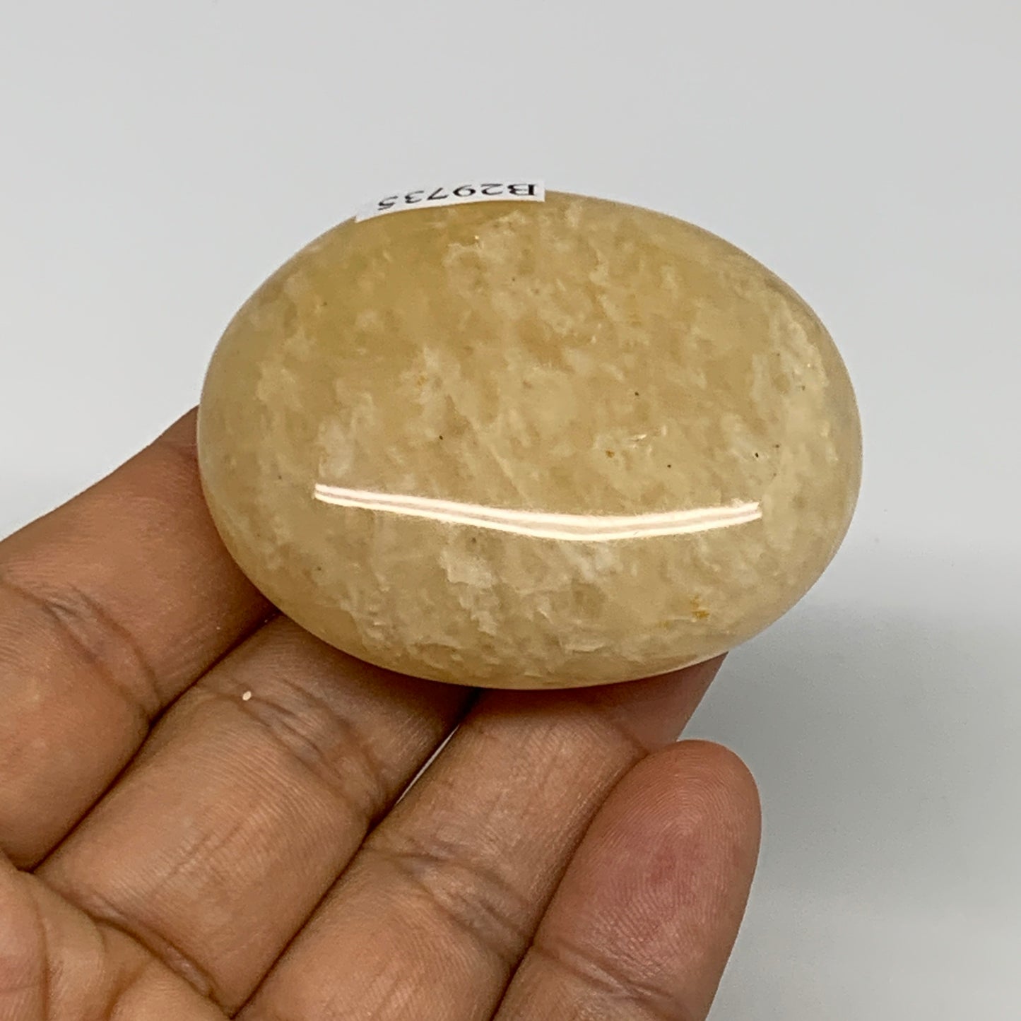 75g,2.1"x1.7"x0.8", Yellow Aventurine Palm-Stone Crystal Stone @India,B29735