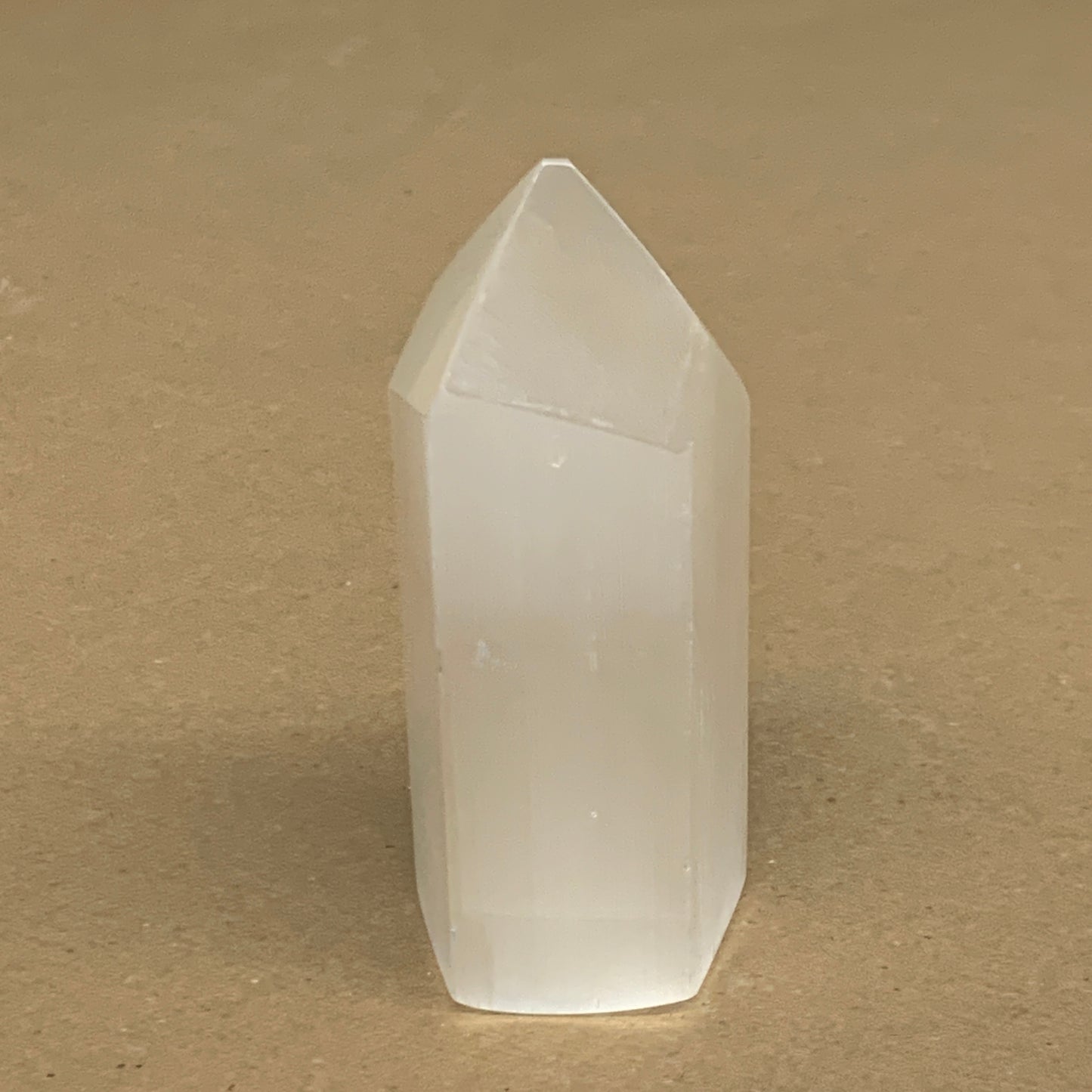 203g, 3.9"x1.6", Selenite (Satin Spar) Crystal Tower Point, B36028