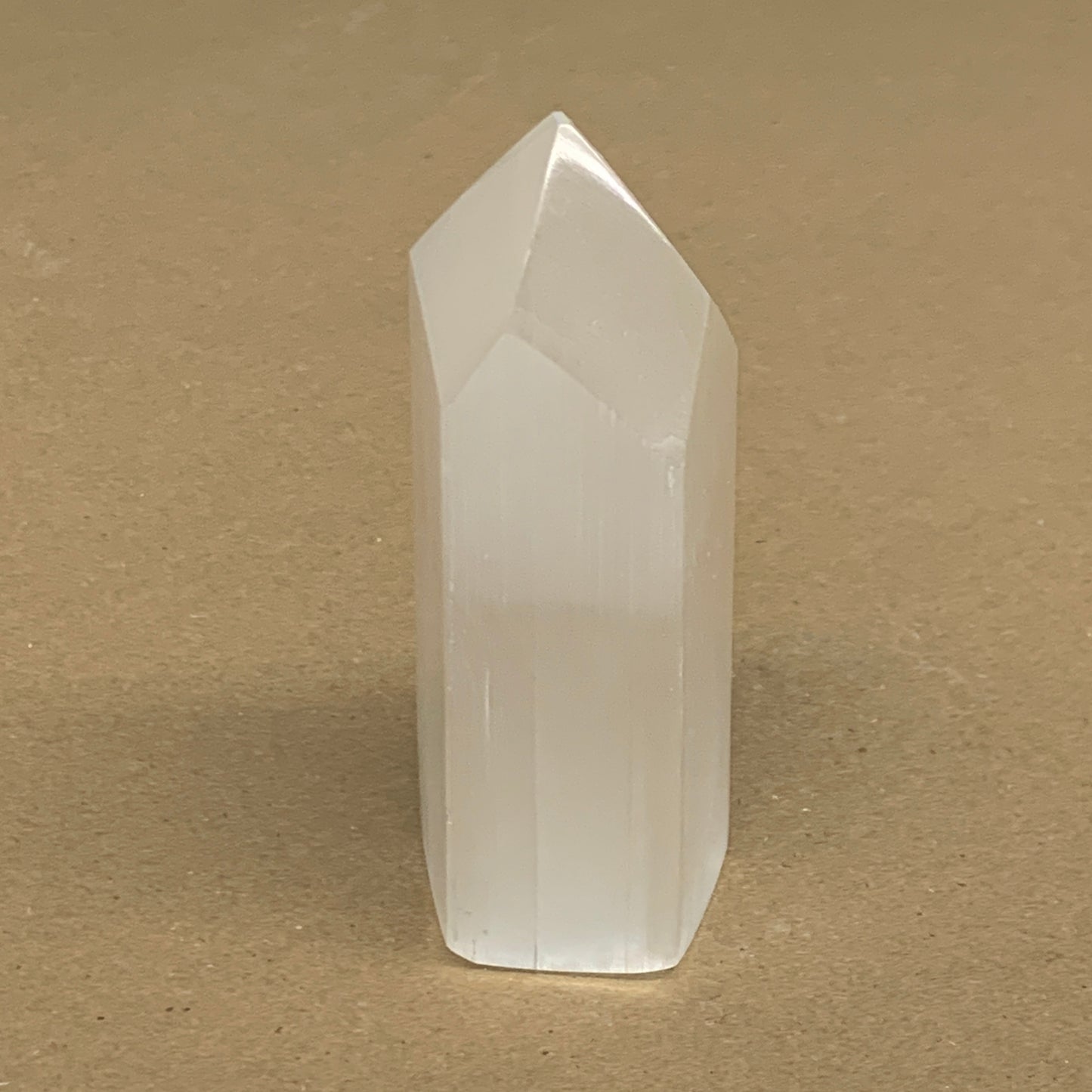 203g, 3.9"x1.6", Selenite (Satin Spar) Crystal Tower Point, B36028