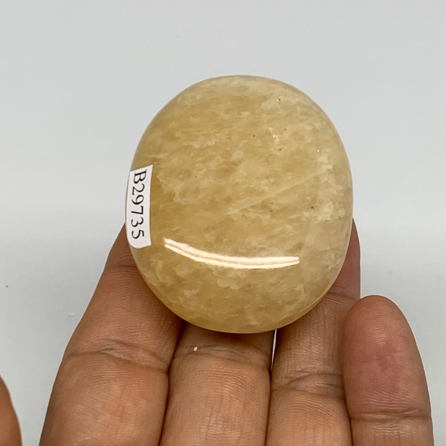75g,2.1"x1.7"x0.8", Yellow Aventurine Palm-Stone Crystal Stone @India,B29735