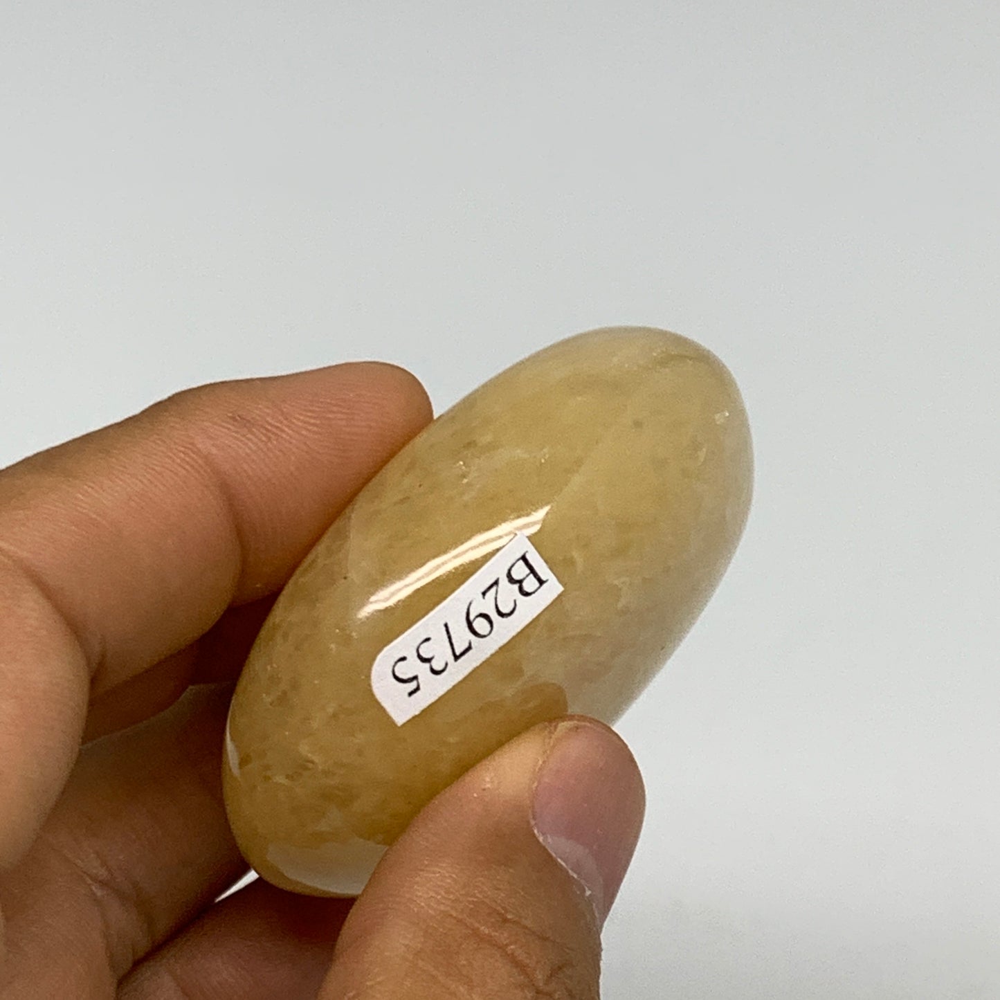 75g,2.1"x1.7"x0.8", Yellow Aventurine Palm-Stone Crystal Stone @India,B29735