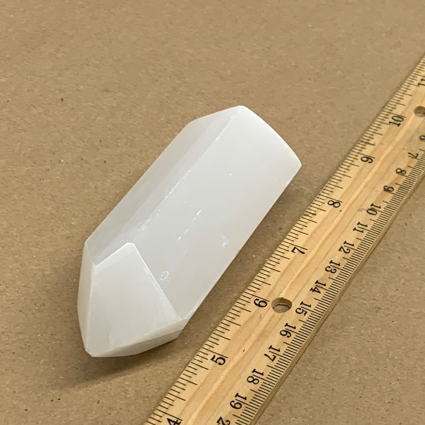 203g, 3.9"x1.6", Selenite (Satin Spar) Crystal Tower Point, B36028