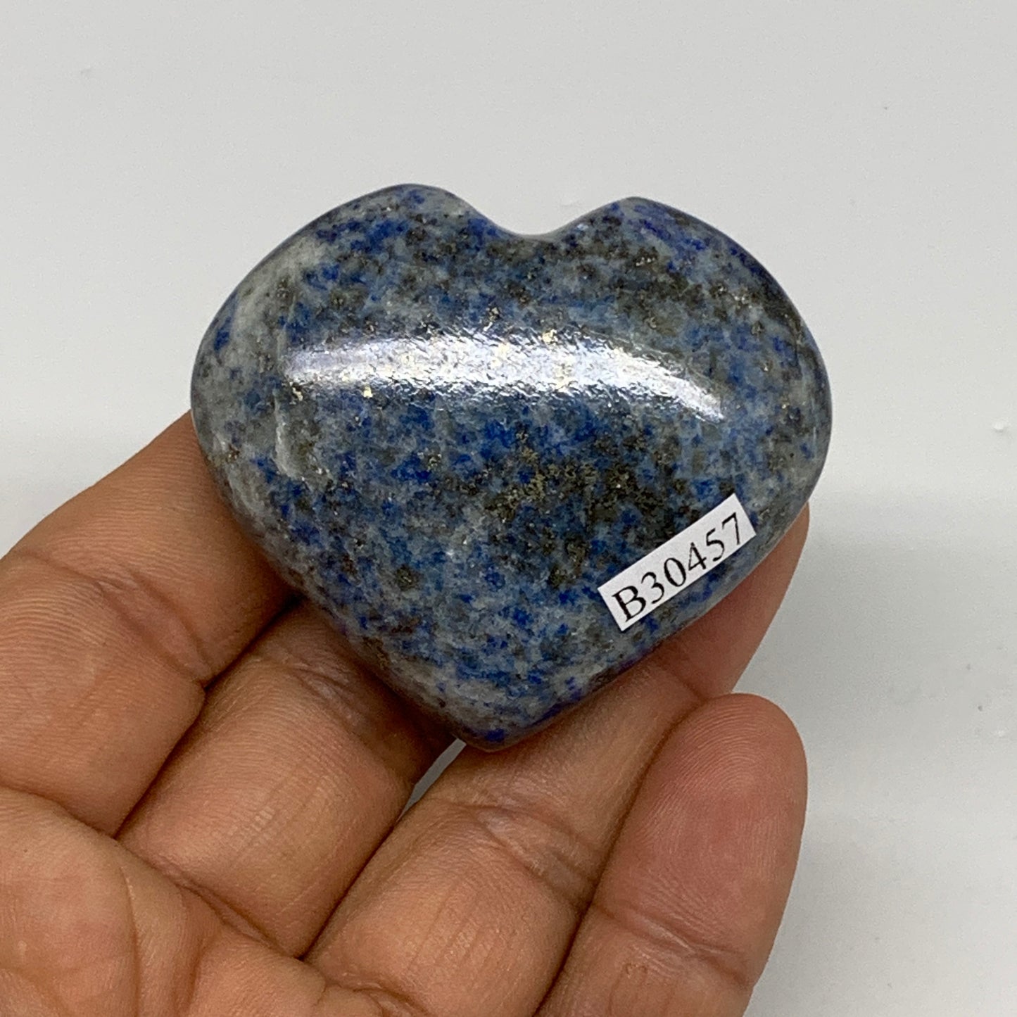 294.6g, 1.6"-1.8", 4pcs, Natural Lapis Lazuli Heart Polished Crystal, B30457
