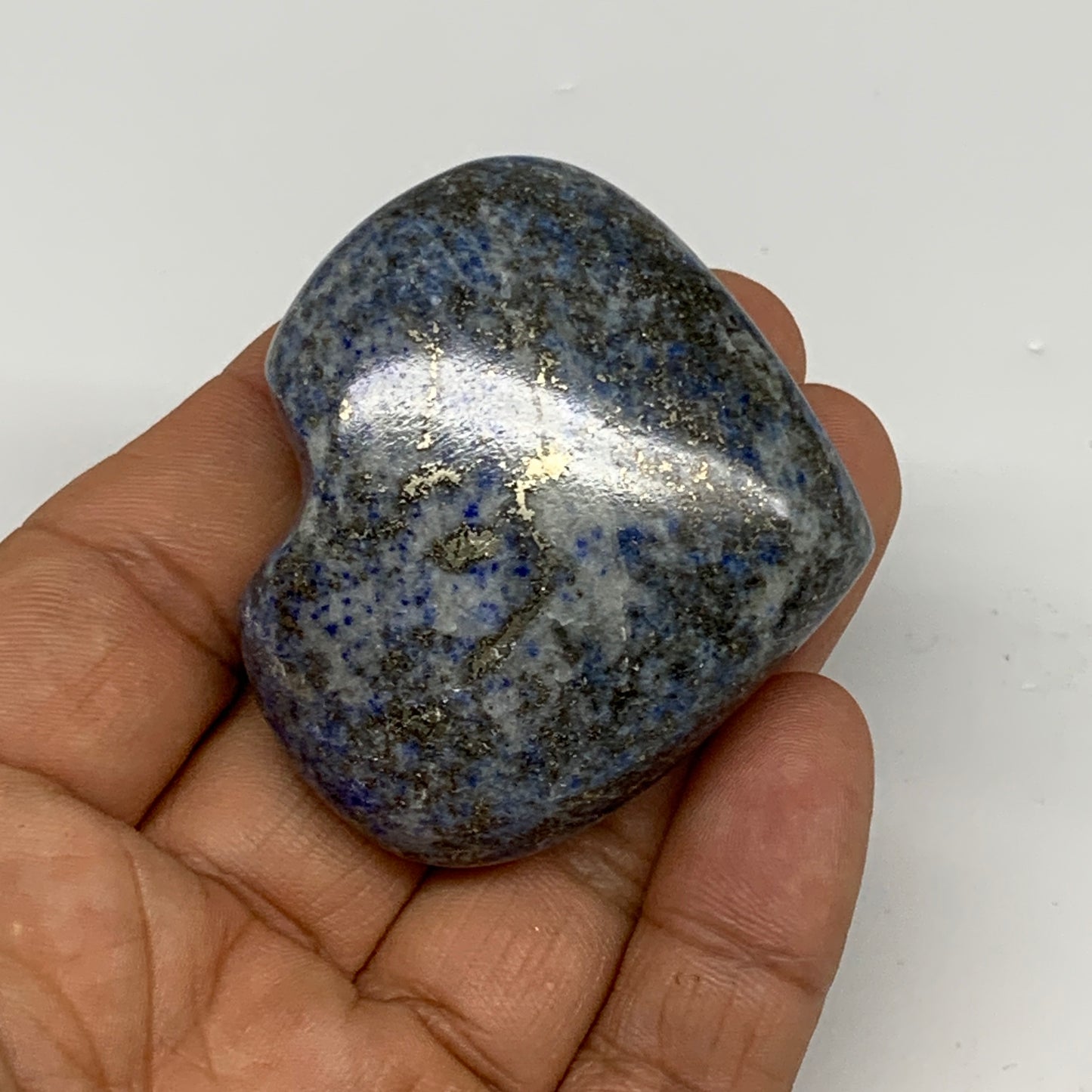 294.6g, 1.6"-1.8", 4pcs, Natural Lapis Lazuli Heart Polished Crystal, B30457