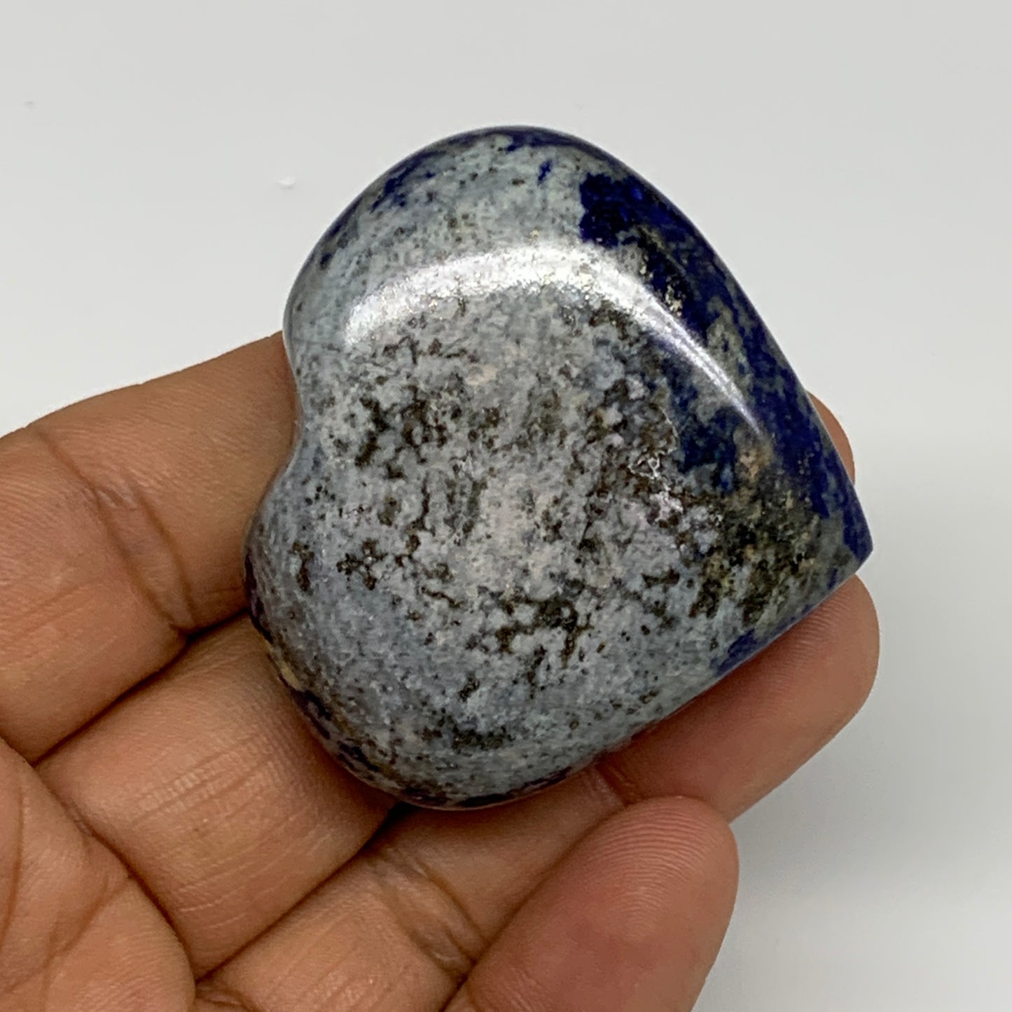 294.6g, 1.6"-1.8", 4pcs, Natural Lapis Lazuli Heart Polished Crystal, B30457