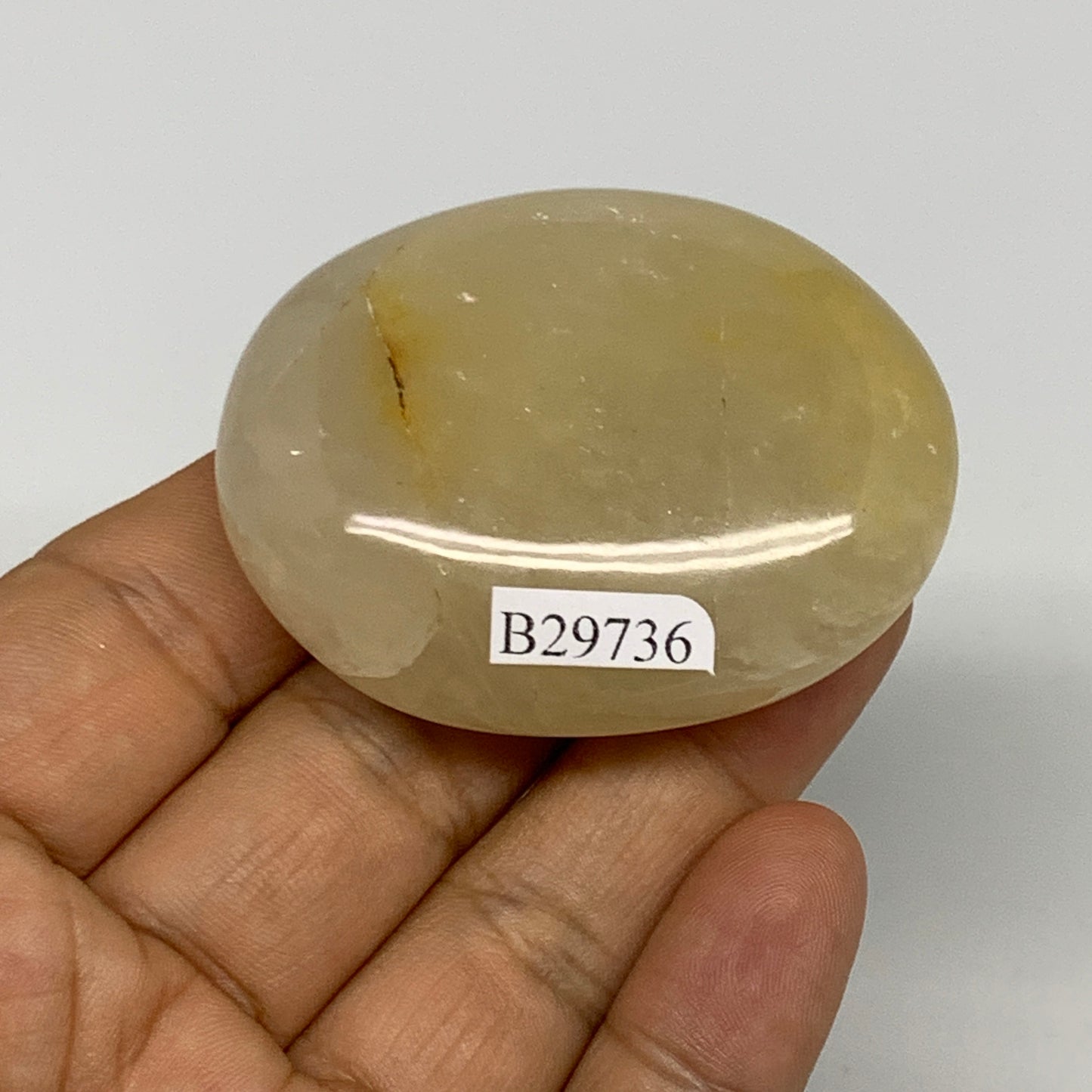 71.4g,2.1"x1.6"x0.8", Yellow Aventurine Palm-Stone Crystal Stone @India,B29736