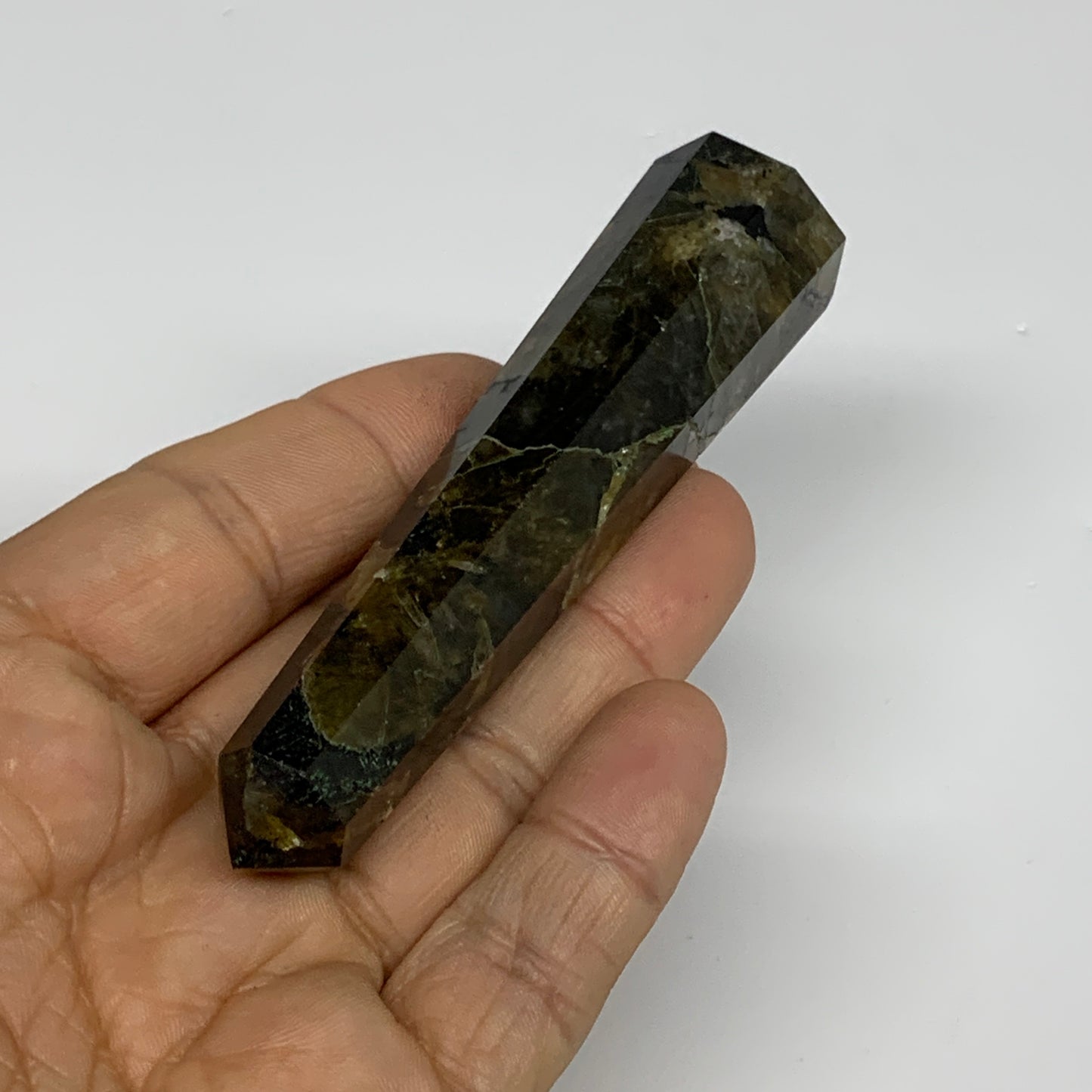 66.2g, 3.8"x0.8", Labradorite Tower Point Crystal @Madagascar, B31297