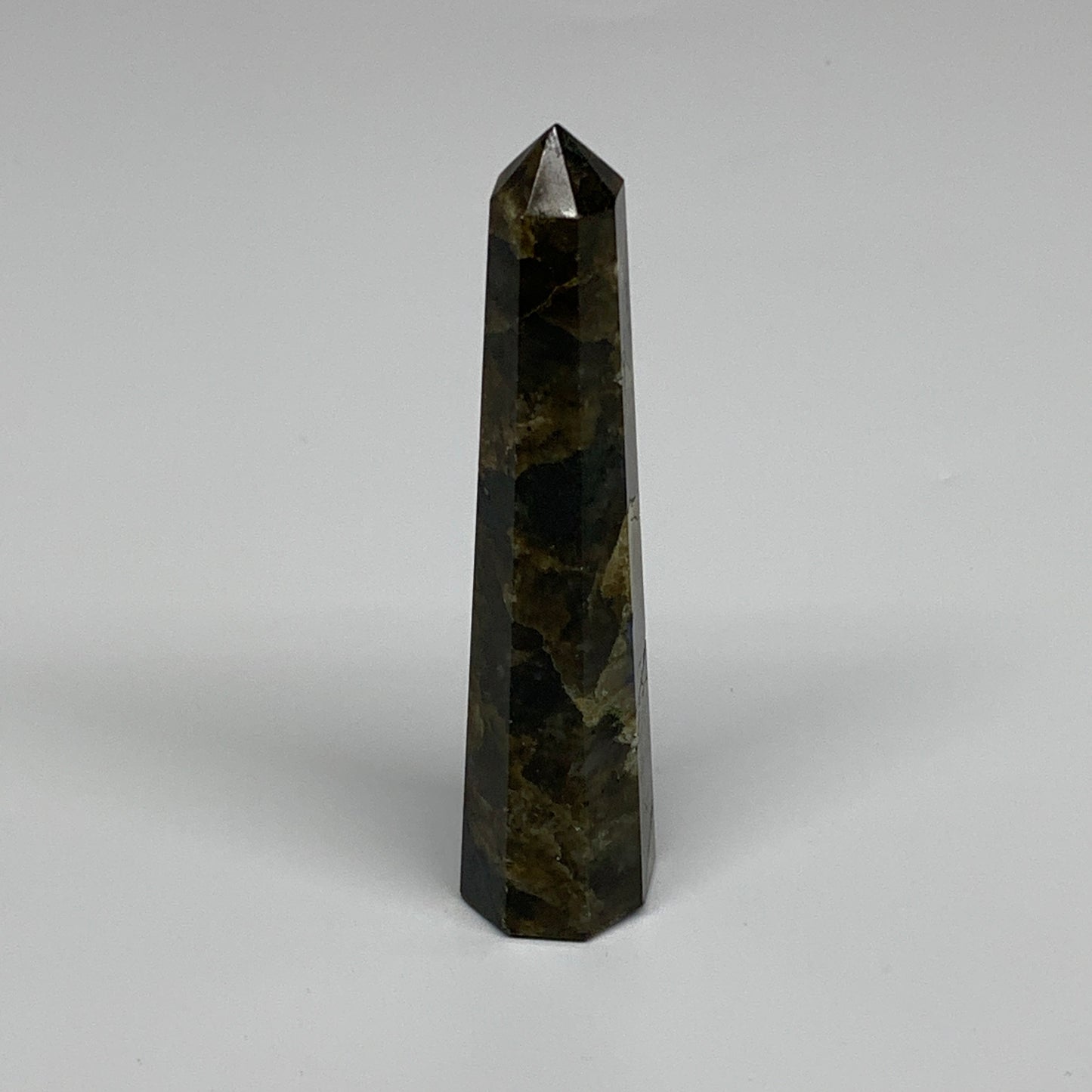 66.2g, 3.8"x0.8", Labradorite Tower Point Crystal @Madagascar, B31297