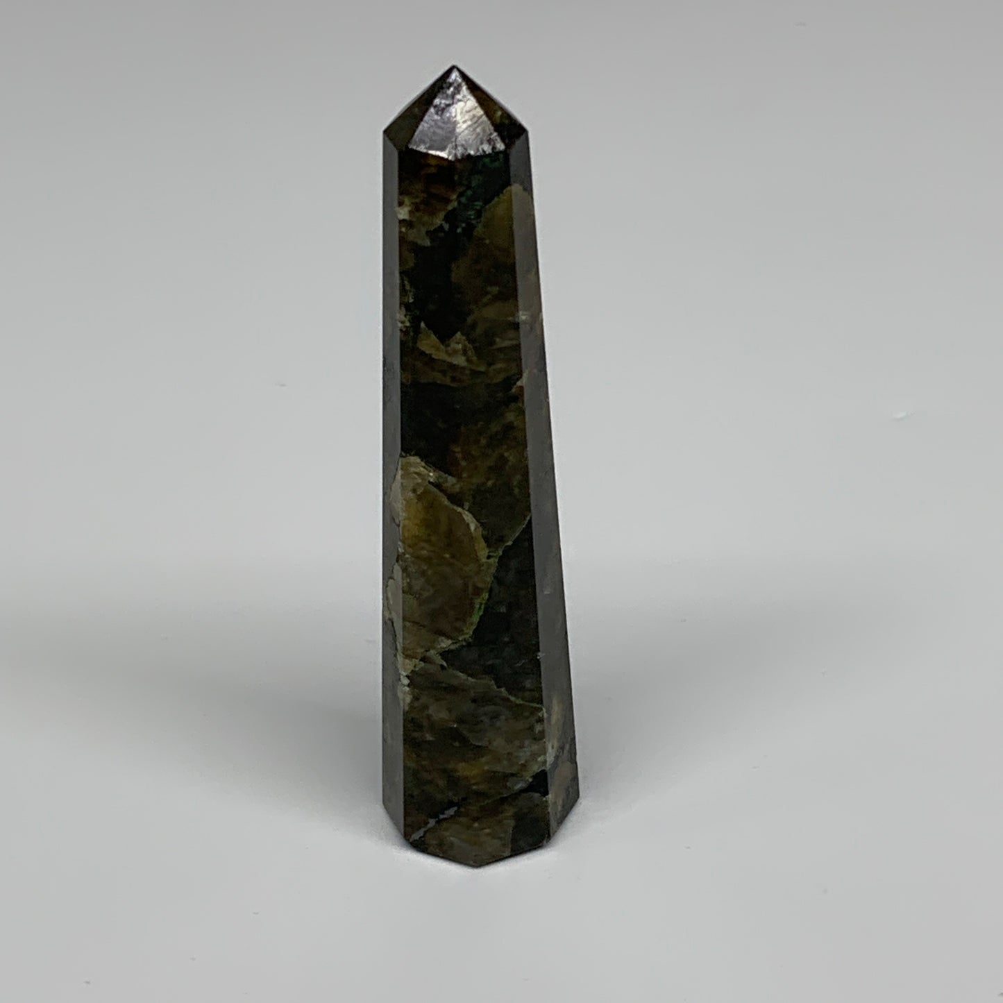 66.2g, 3.8"x0.8", Labradorite Tower Point Crystal @Madagascar, B31297