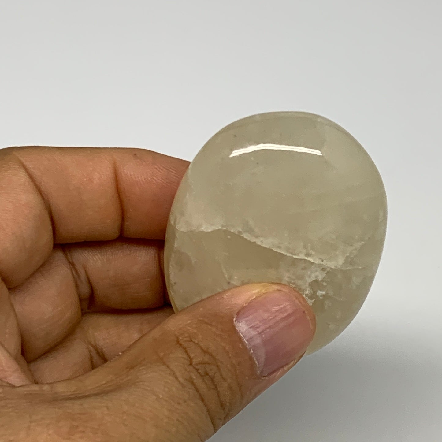 71.4g,2.1"x1.6"x0.8", Yellow Aventurine Palm-Stone Crystal Stone @India,B29736