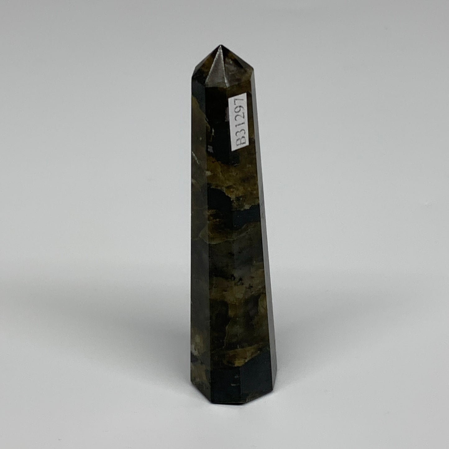 66.2g, 3.8"x0.8", Labradorite Tower Point Crystal @Madagascar, B31297