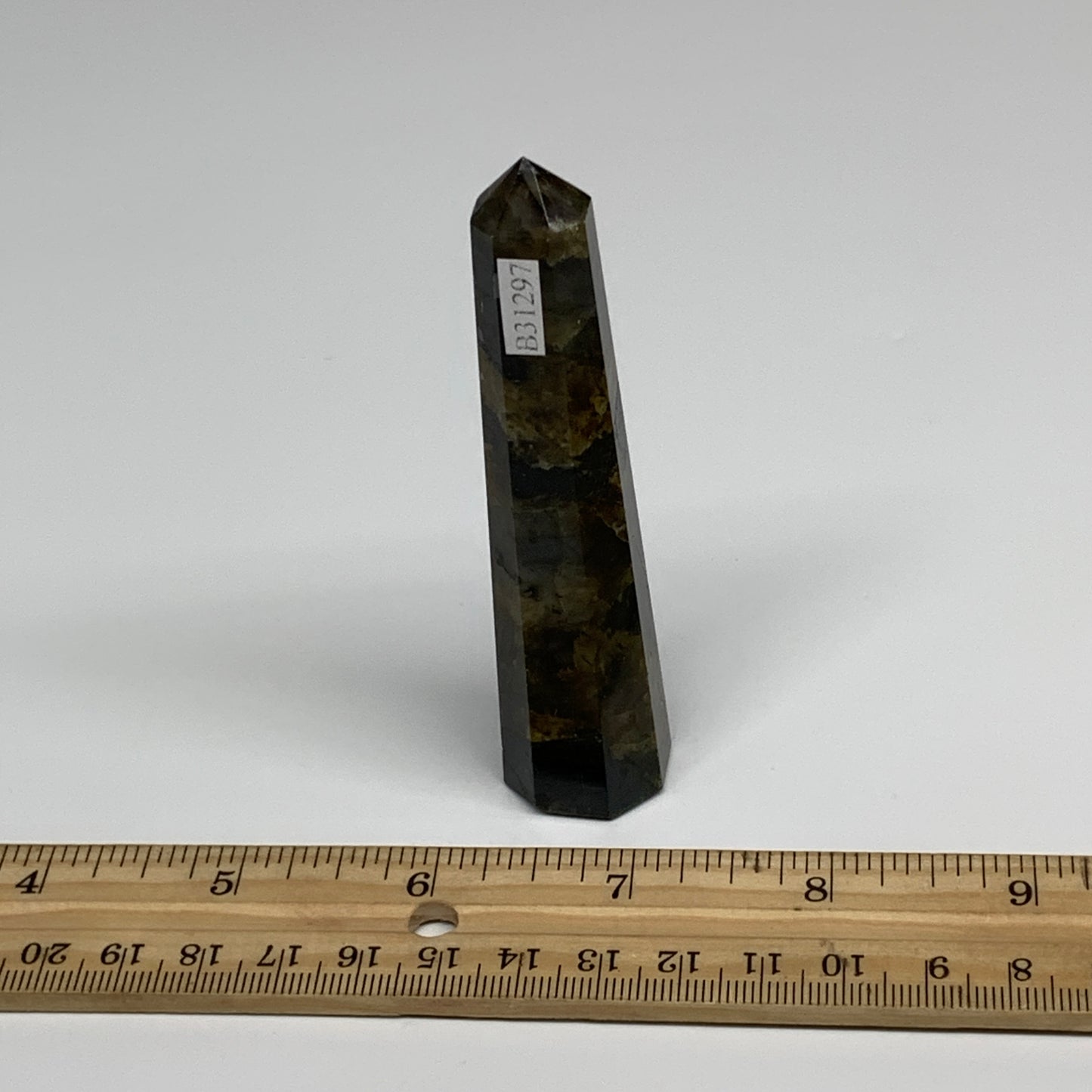 66.2g, 3.8"x0.8", Labradorite Tower Point Crystal @Madagascar, B31297