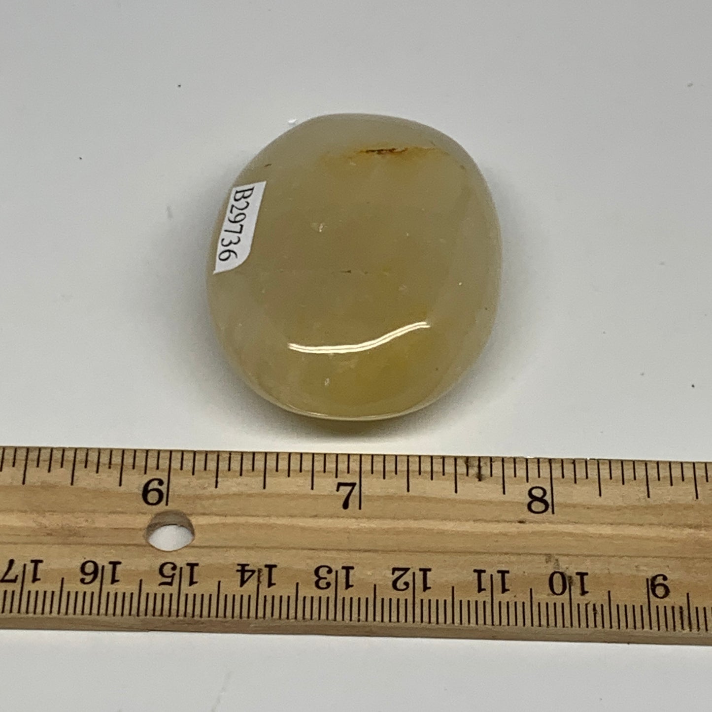 71.4g,2.1"x1.6"x0.8", Yellow Aventurine Palm-Stone Crystal Stone @India,B29736