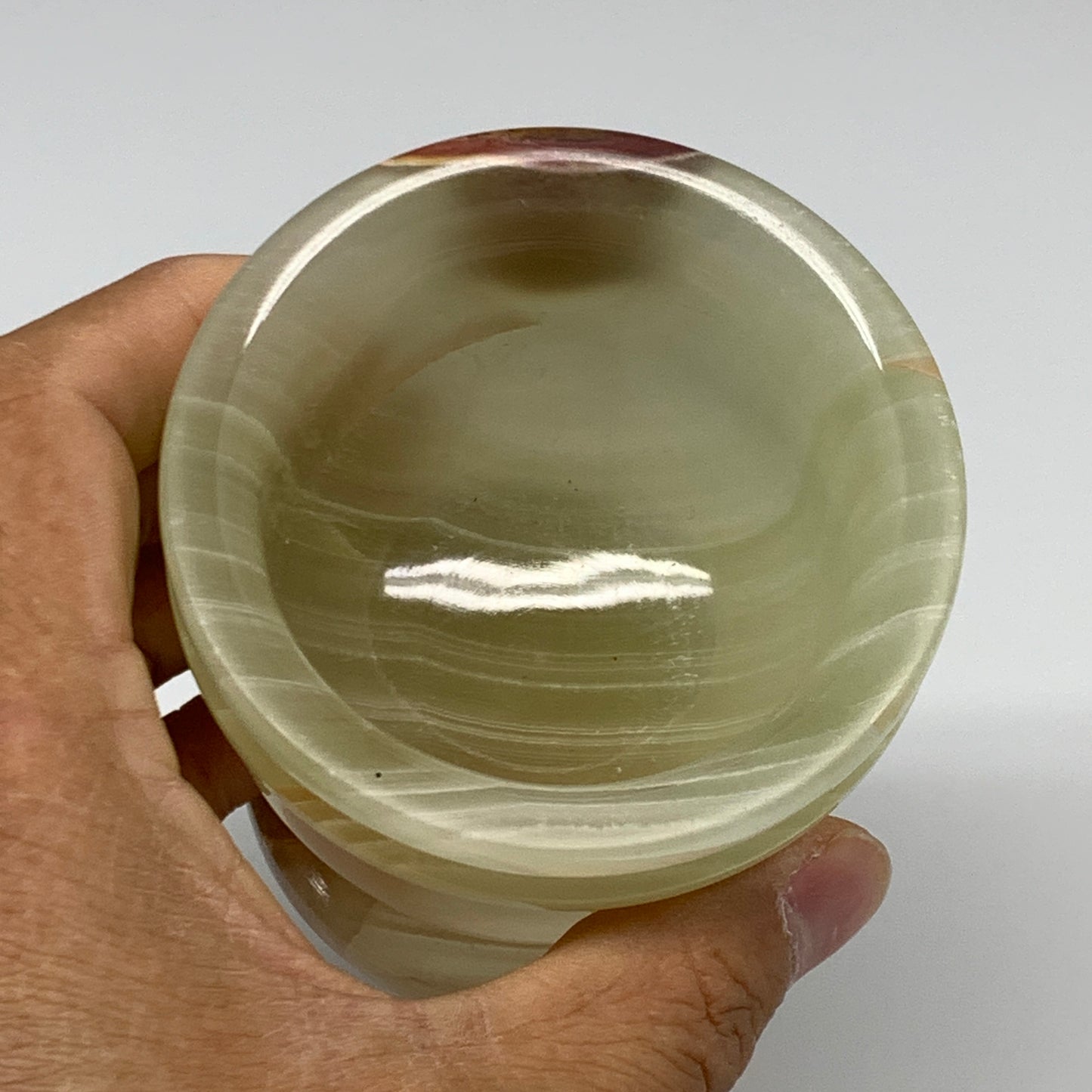 1.2 lbs, 2.8"x2.9", Natural Green Onyx Crystal Pestle and Mortar Handmade, B3259