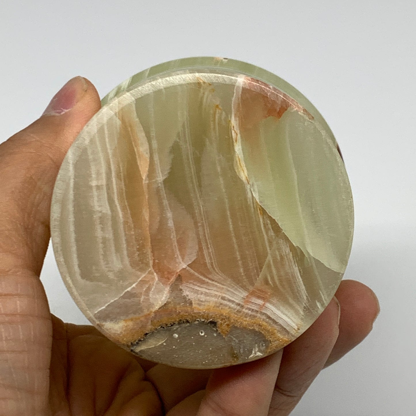 1.2 lbs, 2.8"x2.9", Natural Green Onyx Crystal Pestle and Mortar Handmade, B3259