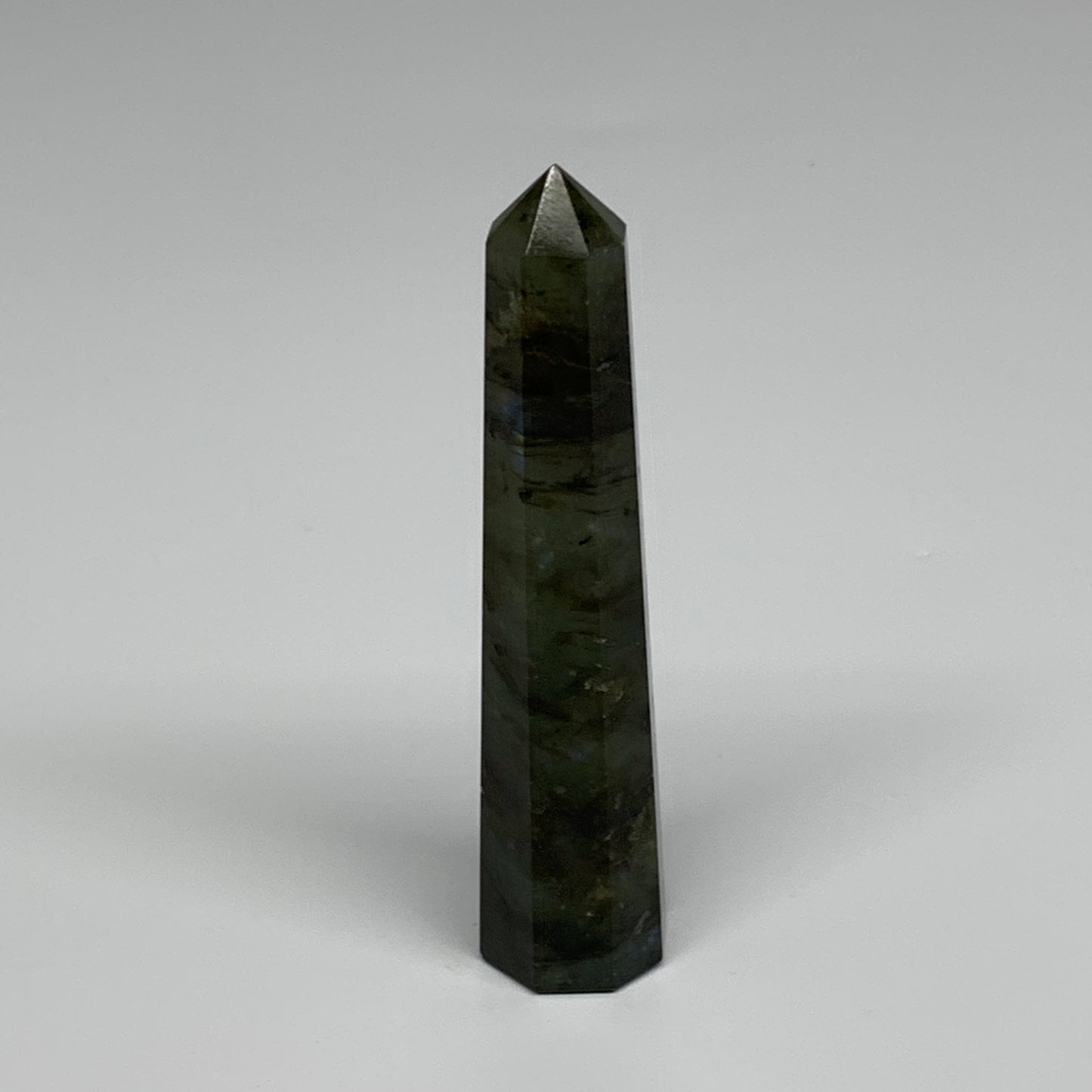 70.8g, 4"x0.8", Labradorite Tower Point Crystal @Madagascar, B31298