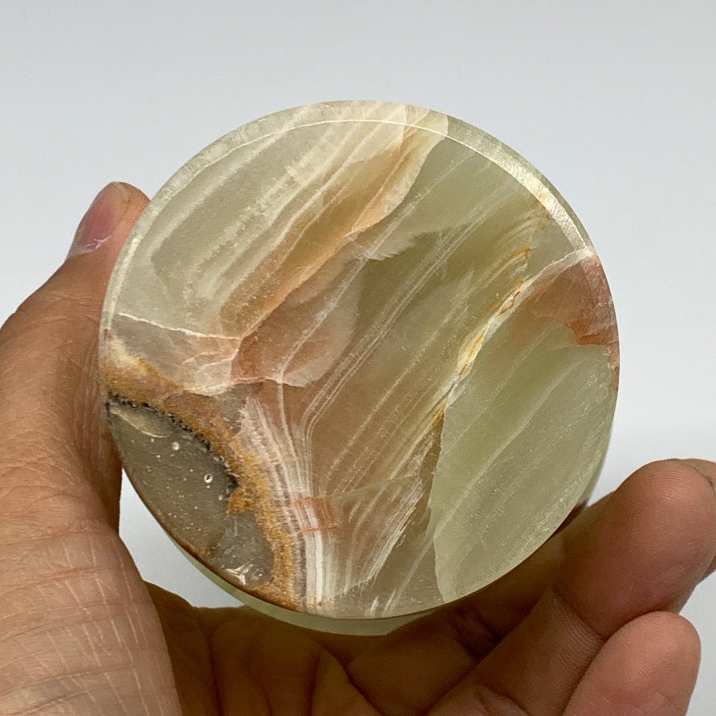 1.2 lbs, 2.8"x2.9", Natural Green Onyx Crystal Pestle and Mortar Handmade, B3259