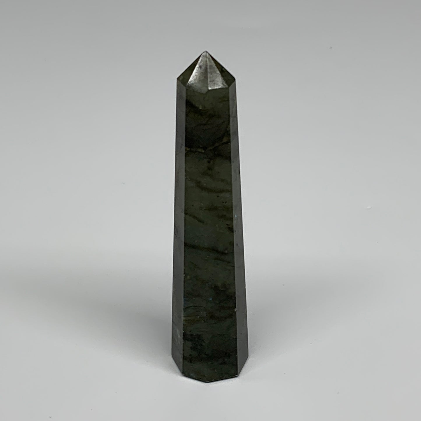 70.8g, 4"x0.8", Labradorite Tower Point Crystal @Madagascar, B31298