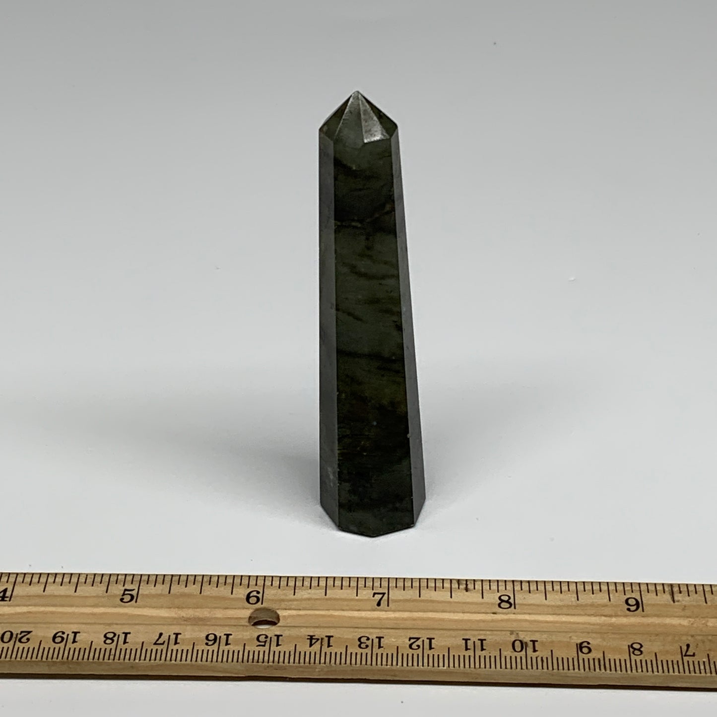 70.8g, 4"x0.8", Labradorite Tower Point Crystal @Madagascar, B31298