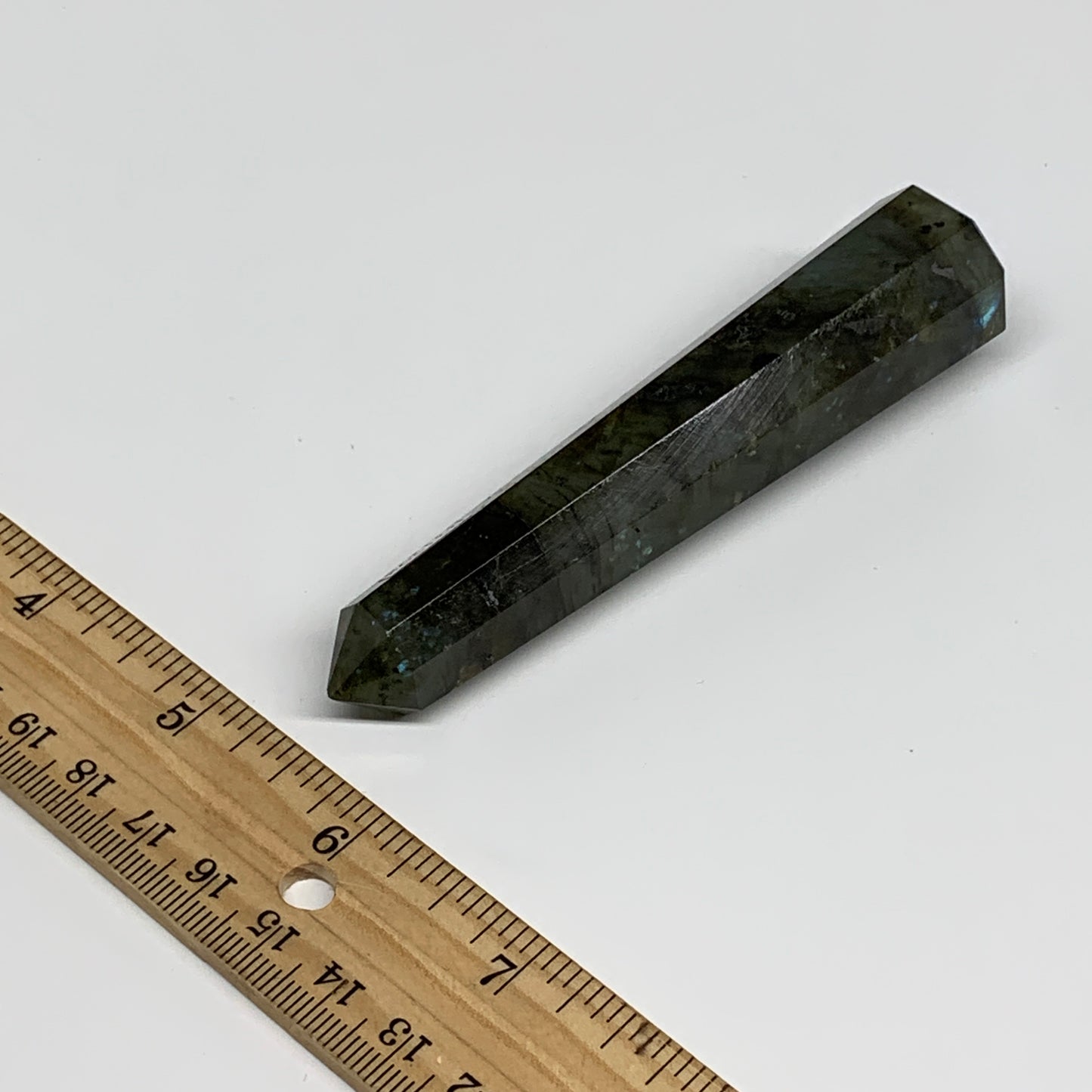 70.8g, 4"x0.8", Labradorite Tower Point Crystal @Madagascar, B31298