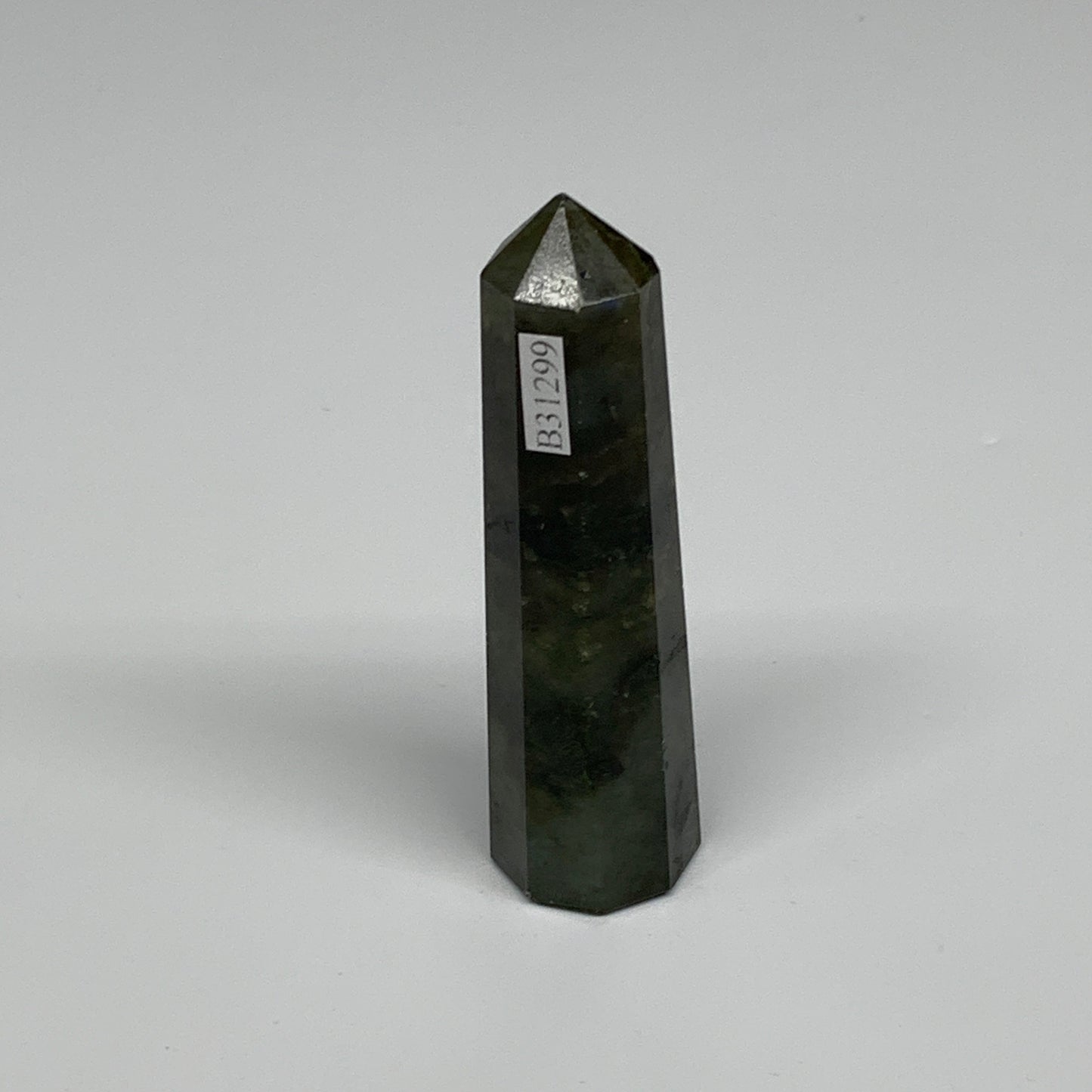 62.6g, 3.2"x0.8", Small Labradorite Tower Point Crystal @Madagascar, B31299