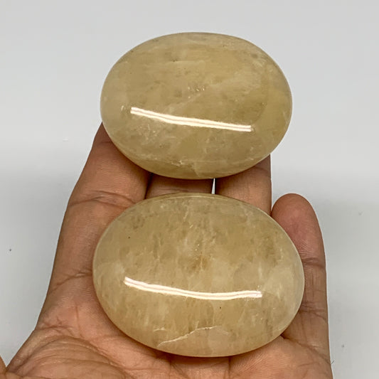 152.8g,2" - 2.1", 2pcs,  Yellow Aventurine Palm-Stone Crystal Stone @India,B2973