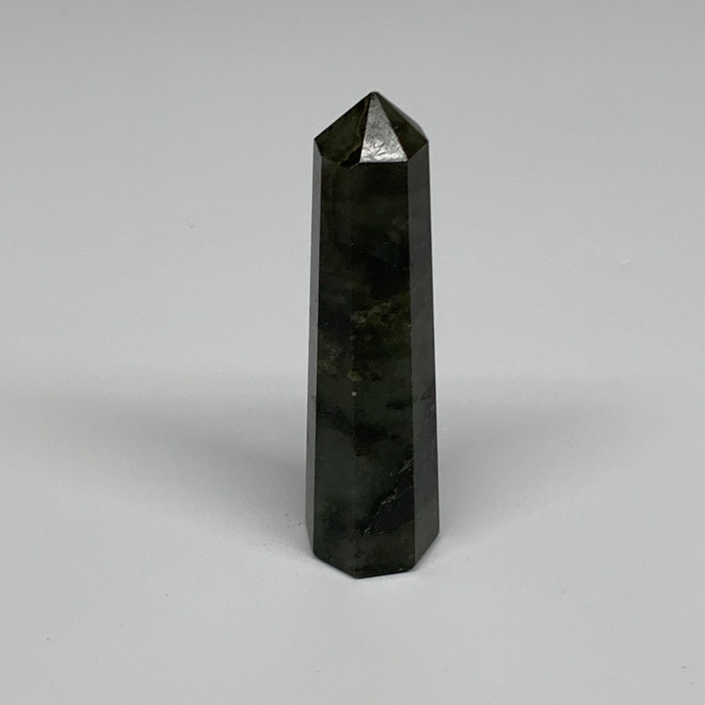 62.6g, 3.2"x0.8", Small Labradorite Tower Point Crystal @Madagascar, B31299