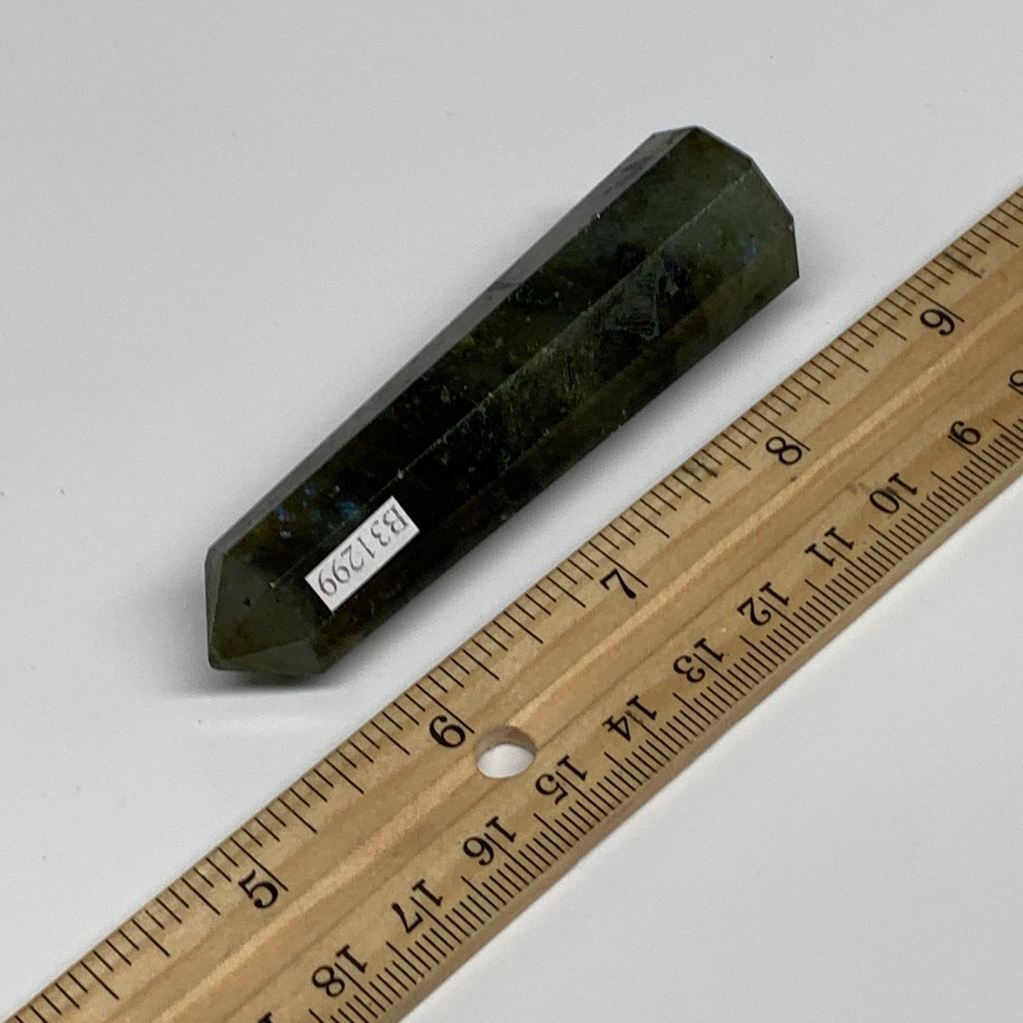 62.6g, 3.2"x0.8", Small Labradorite Tower Point Crystal @Madagascar, B31299