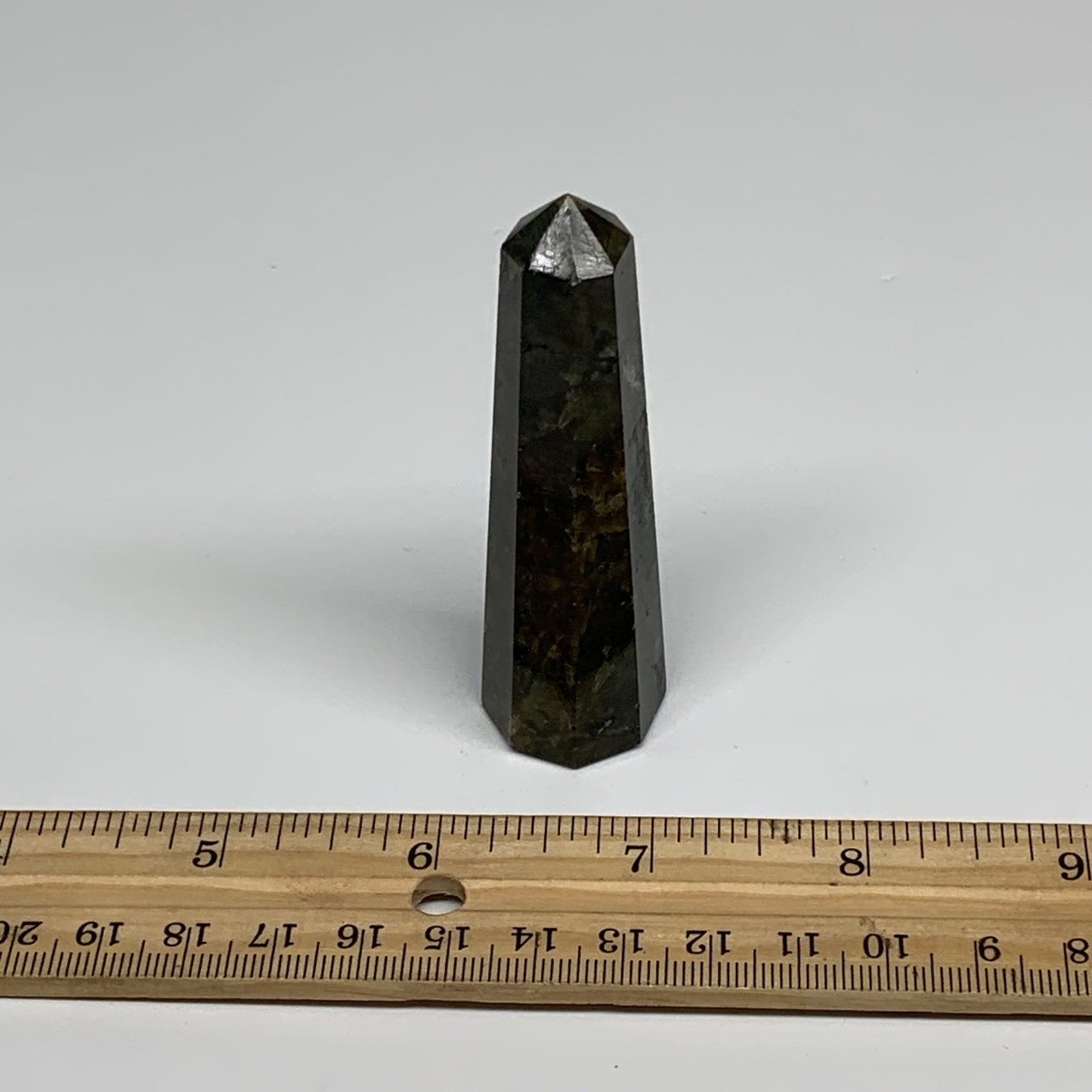 53.7g, 3"x0.8", Small Labradorite Tower Point Crystal @Madagascar, B31300