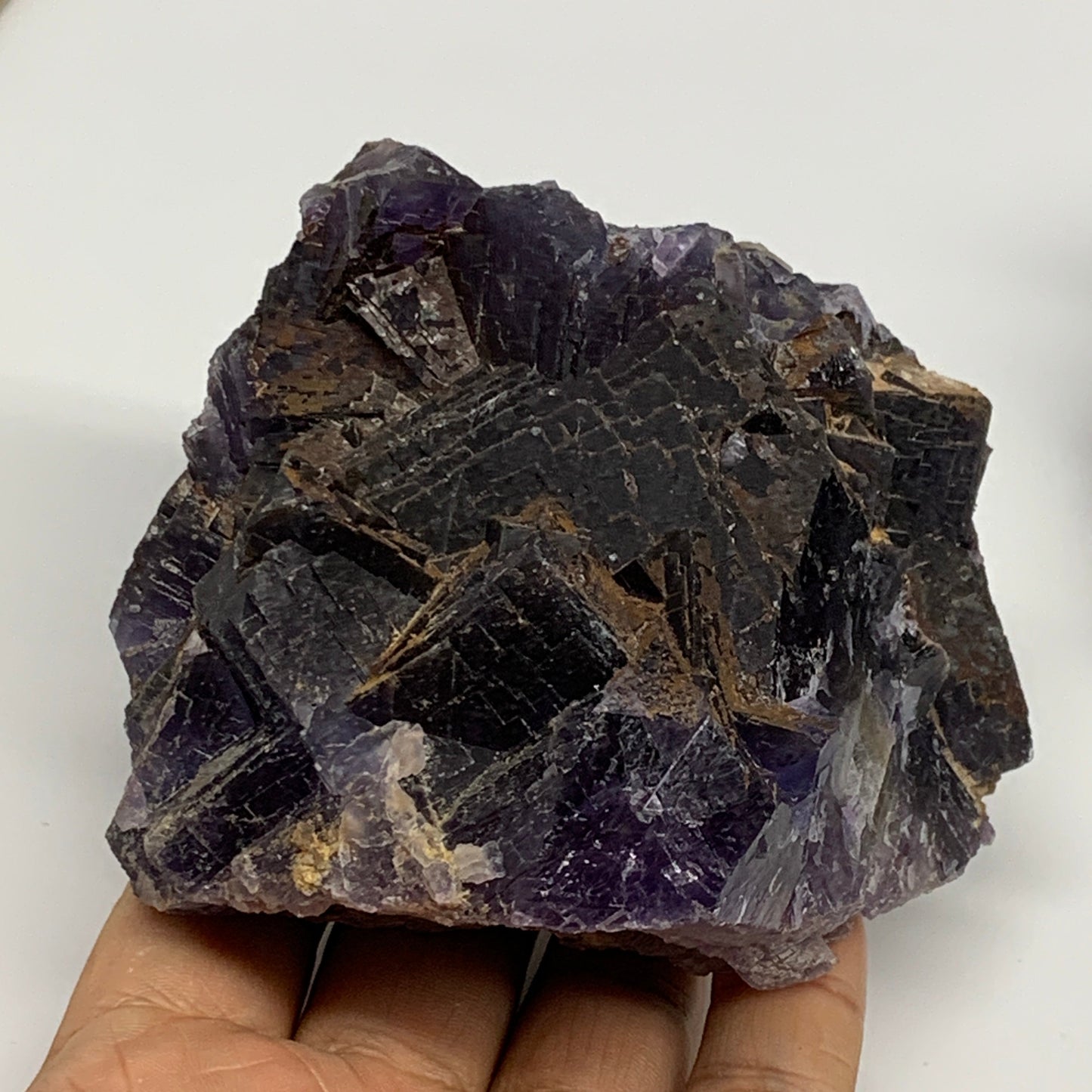 5.95 lbs,3.7"-4.2",6pcs, Purple Fluorite Crystal Minerals Specimens, B27410