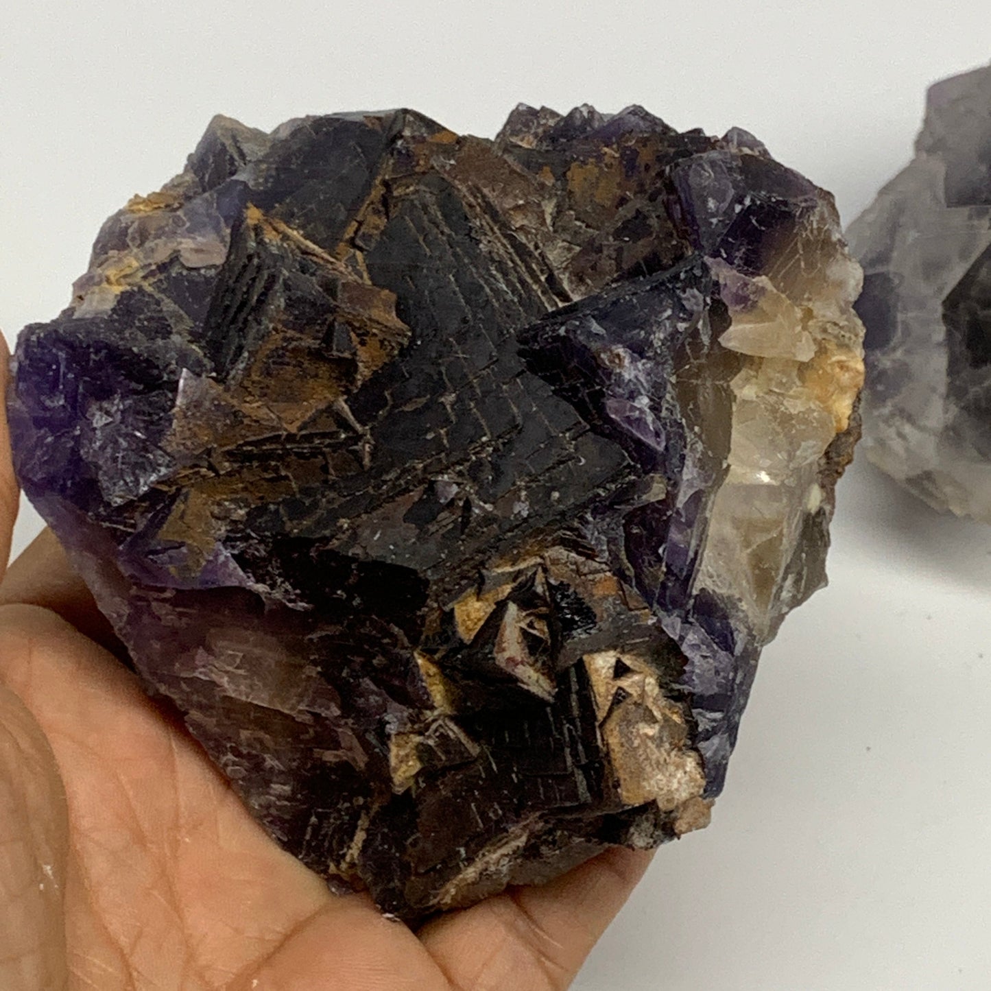 5.95 lbs,3.7"-4.2",6pcs, Purple Fluorite Crystal Minerals Specimens, B27410