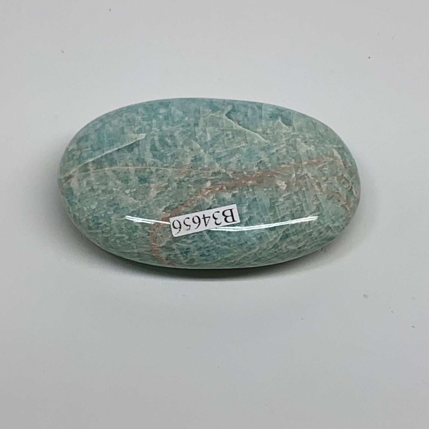 80.3g, 2.5"x"1.8"x0.7", Natural Amazonite Palm-Stone Tumbled Polished, B34656