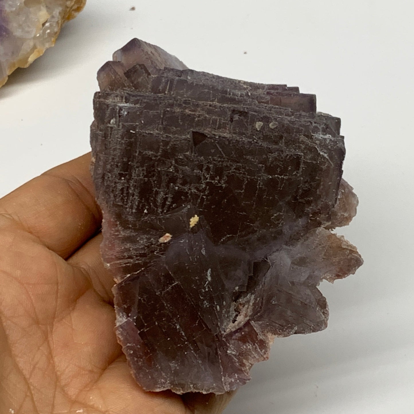 5.95 lbs,3.7"-4.2",6pcs, Purple Fluorite Crystal Minerals Specimens, B27410