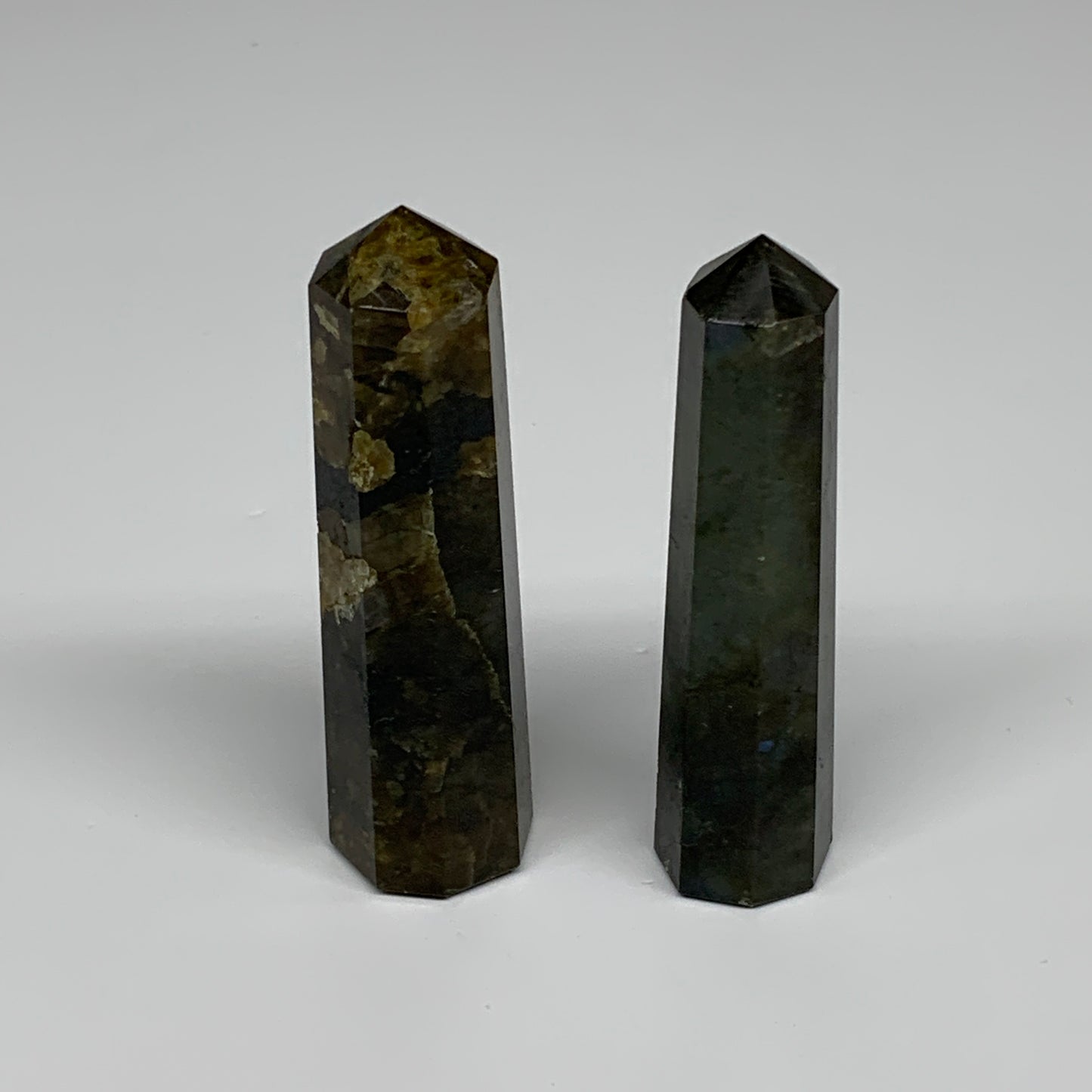 99.9g, 2.9"-3", 2pcs, Small Labradorite Tower Point Crystal @Madagascar, B31301
