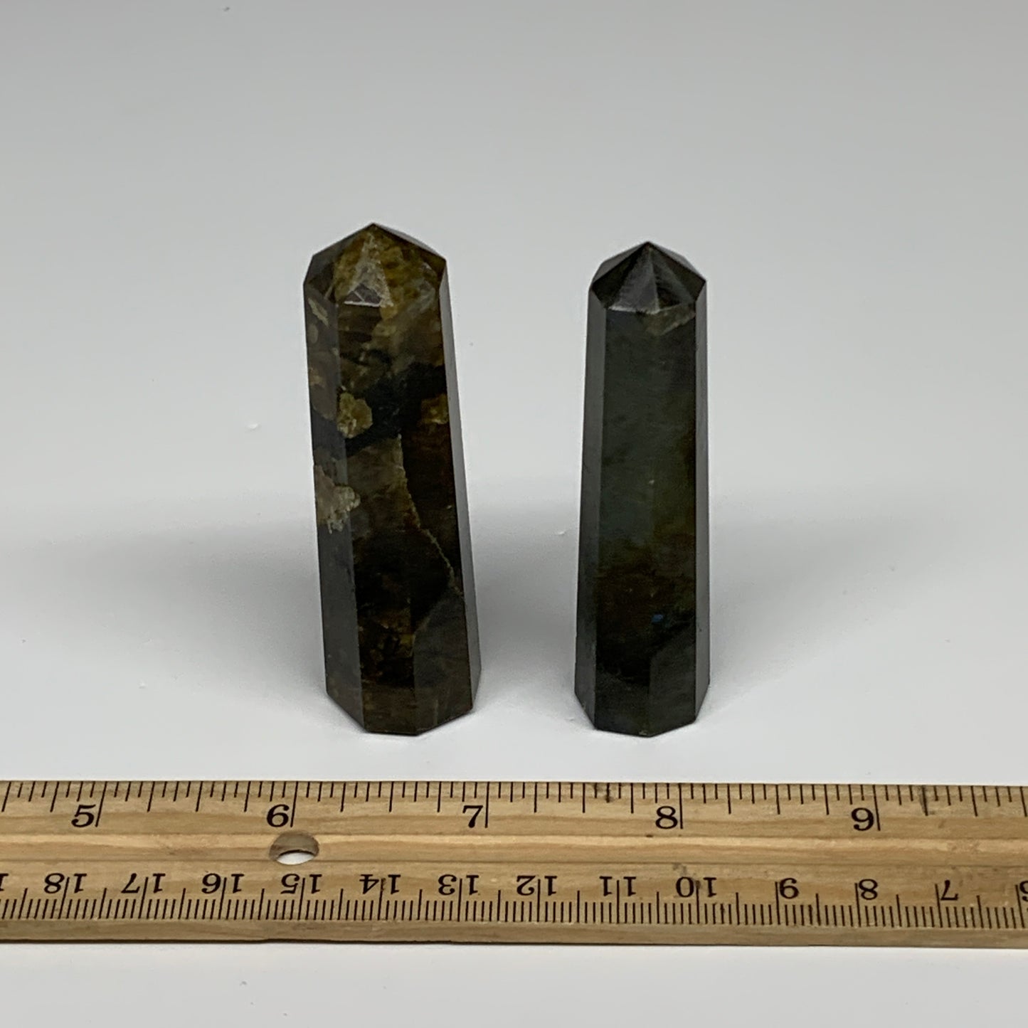 99.9g, 2.9"-3", 2pcs, Small Labradorite Tower Point Crystal @Madagascar, B31301