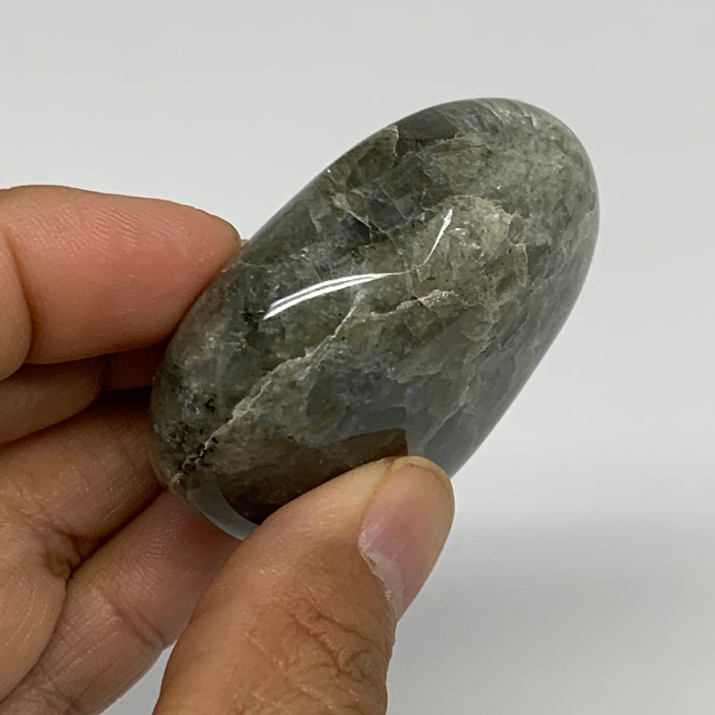 94.8g, 2.1"x2.2"x0.9", Natural Labradorite Heart Polished Crystal, B35429