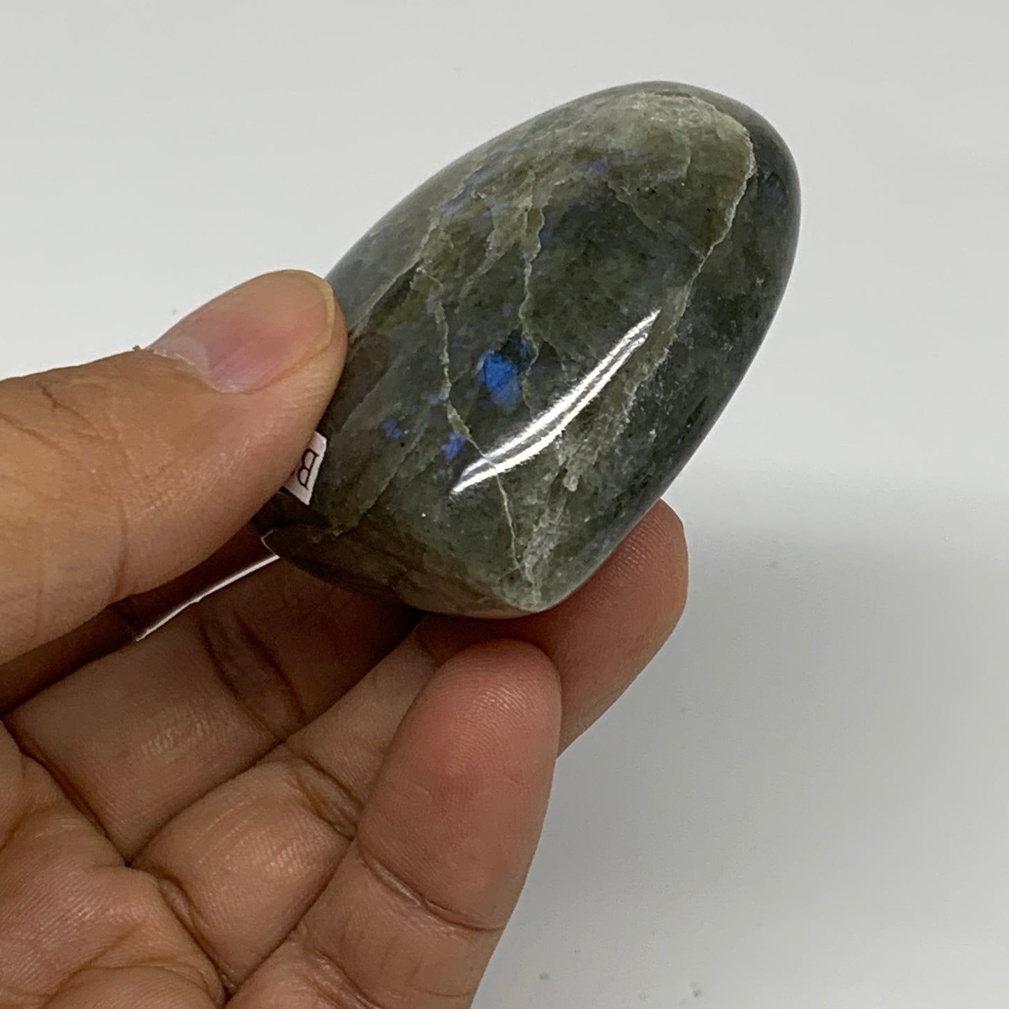 94.8g, 2.1"x2.2"x0.9", Natural Labradorite Heart Polished Crystal, B35429