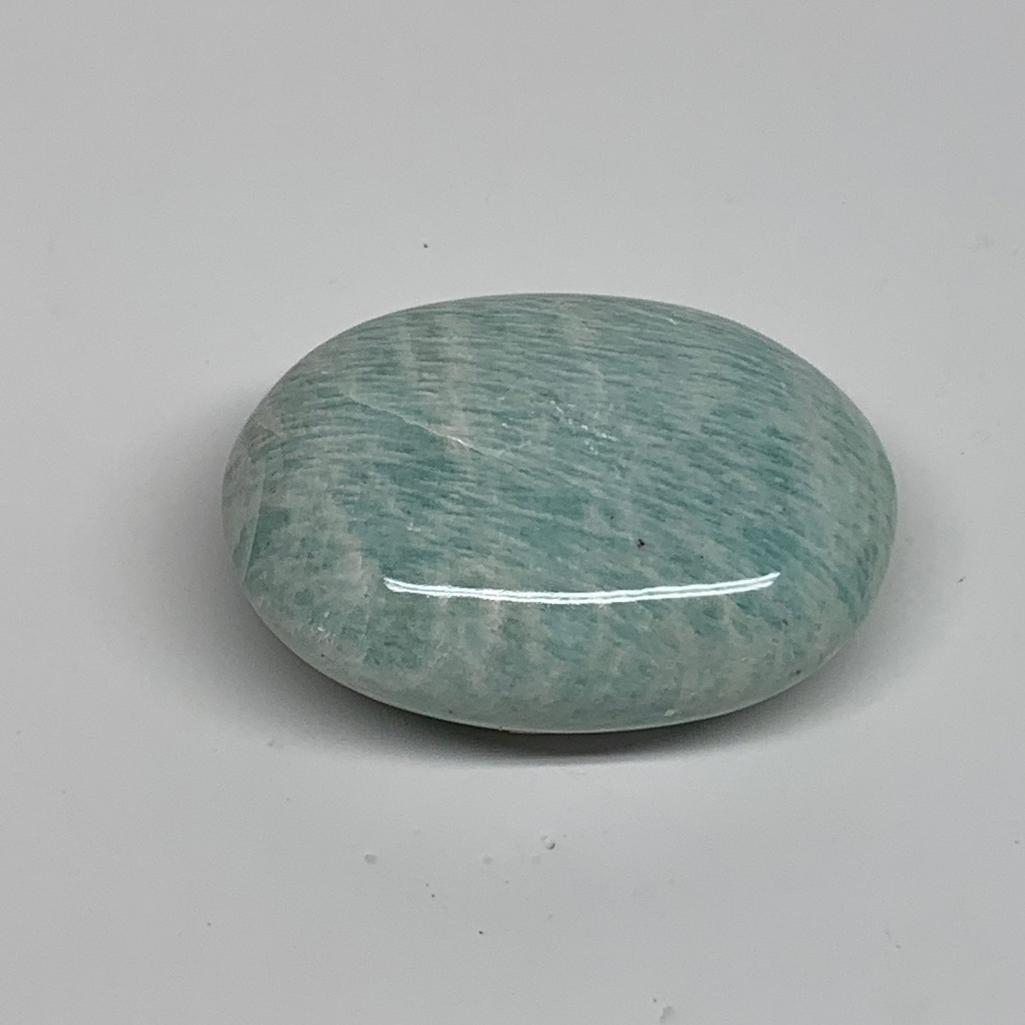 84.5g, 2.3"x"1.7"x0.9", Natural Amazonite Palm-Stone Tumbled Polished, B34657