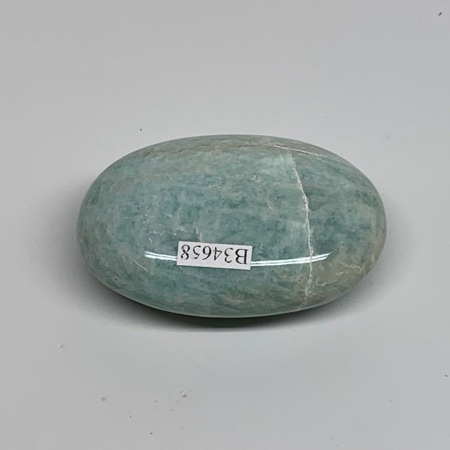 84.8g, 2.4"x"1.7"x0.9", Natural Amazonite Palm-Stone Tumbled Polished, B34658