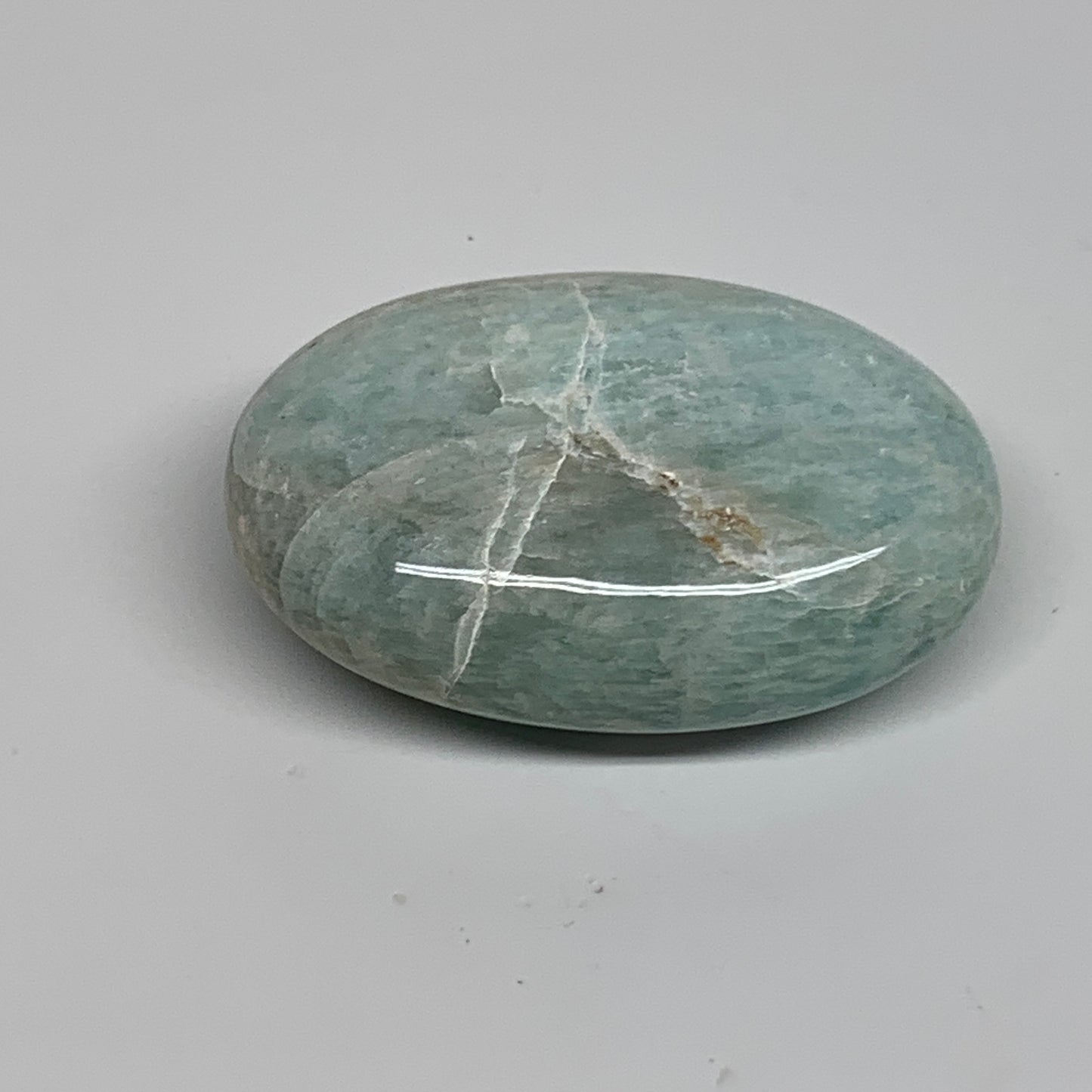 84.8g, 2.4"x"1.7"x0.9", Natural Amazonite Palm-Stone Tumbled Polished, B34658