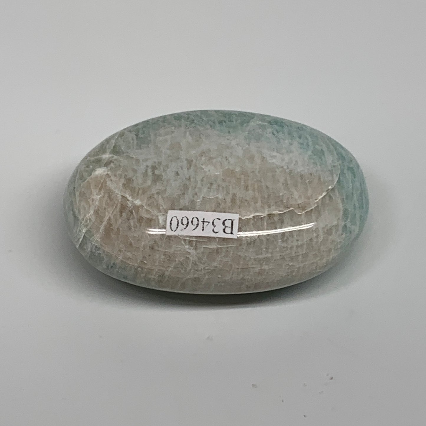 101.4g, 2.5"x"x1.7"x1", Natural Amazonite Palm-Stone Tumbled Polished, B34660
