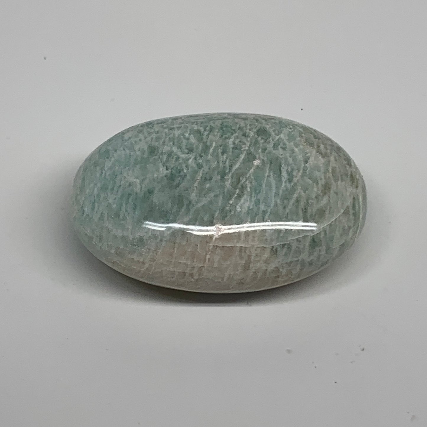 101.4g, 2.5"x"x1.7"x1", Natural Amazonite Palm-Stone Tumbled Polished, B34660